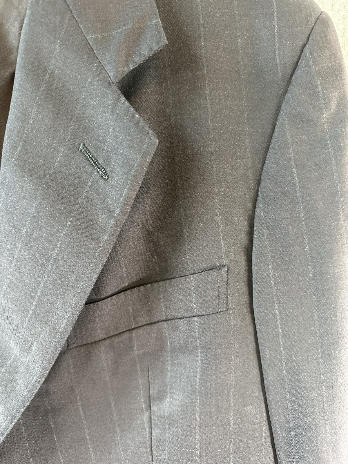 Ermenegildo Zegna Ermenegildo Zegna Black Pinstripe Blazer Size 42R - 3 Thumbnail