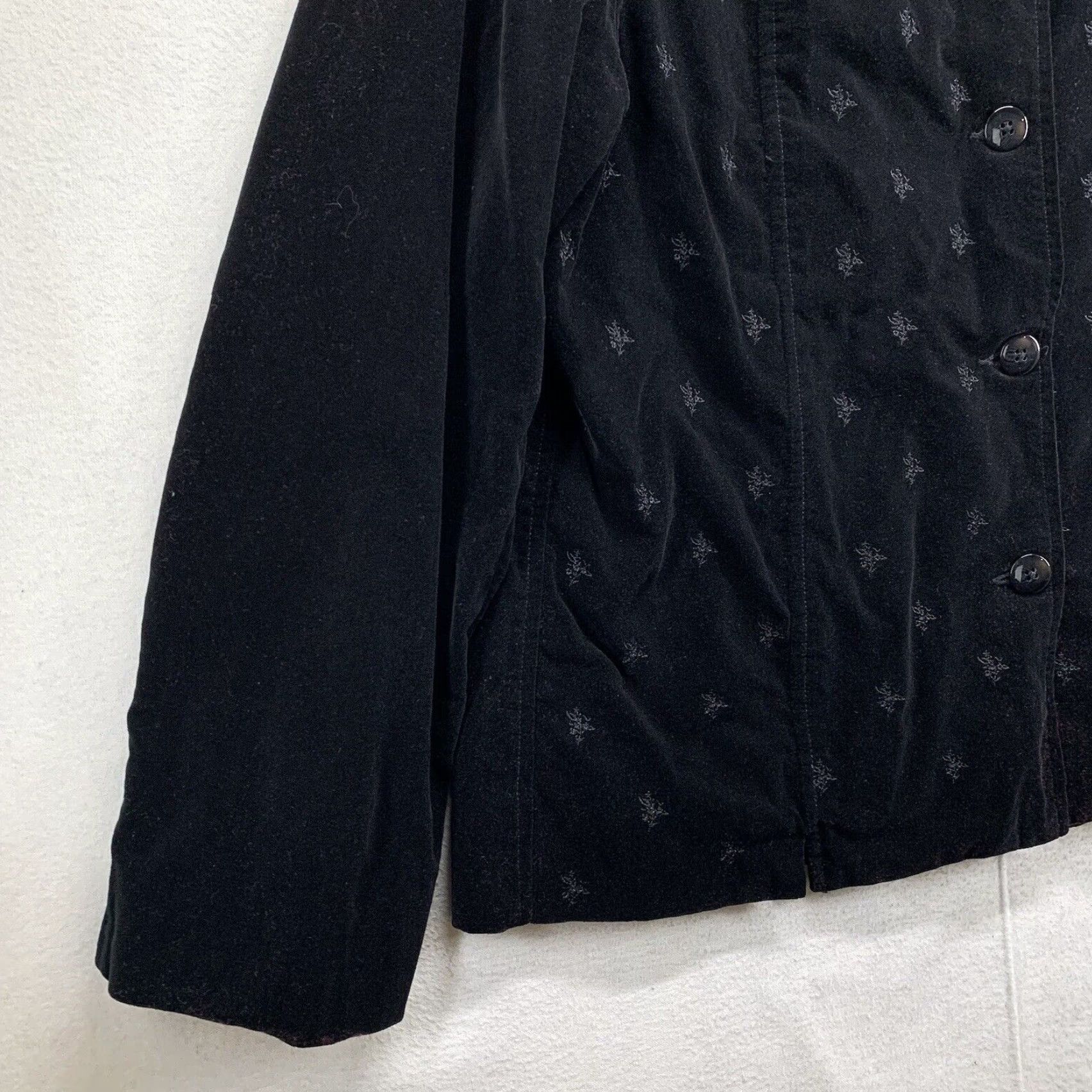 Van Heusen Van Heusen Velvet Jacket Women’s Size 12 Black Floral Embroidered Lined Button Closure Gothic Dark Academia 80s 90s Womens Size XL / US 12-14 / IT 48-50 - 2 Thumbnail