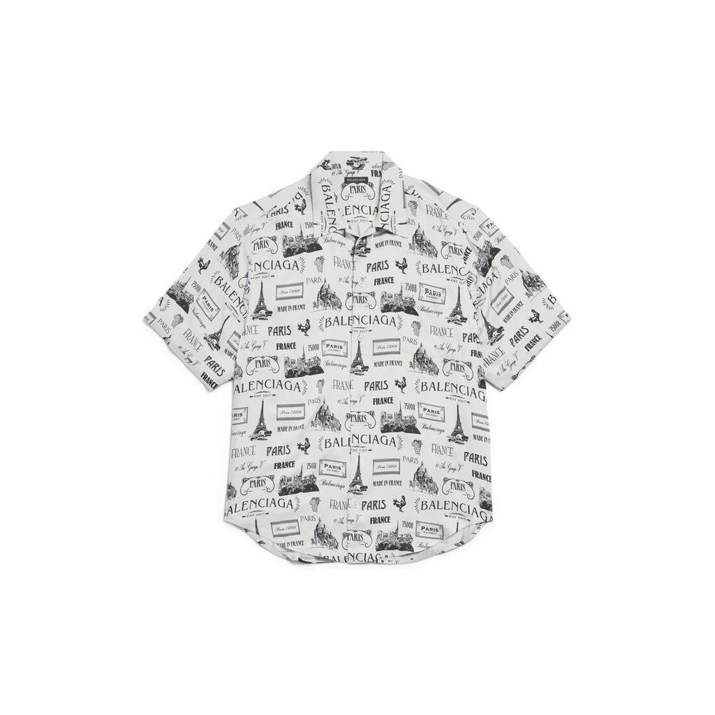 Balenciaga o1bcso1str0326 Paris Resto Short Sleeve Minimal Shirt White Size XS / US 0-2 / IT 36-38 - 1 Preview