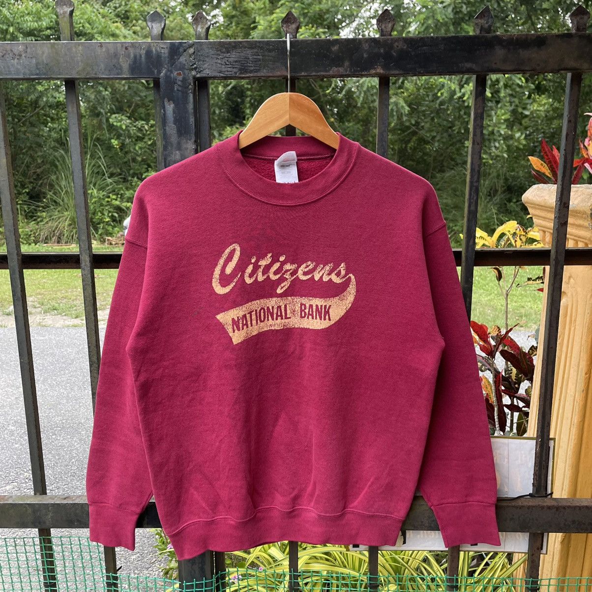 Fruit Of The Loom 🔥Vintage 90s Citizens National Bank Sweatshirts Size US S / EU 44-46 / 1 - 1 Thumbnail