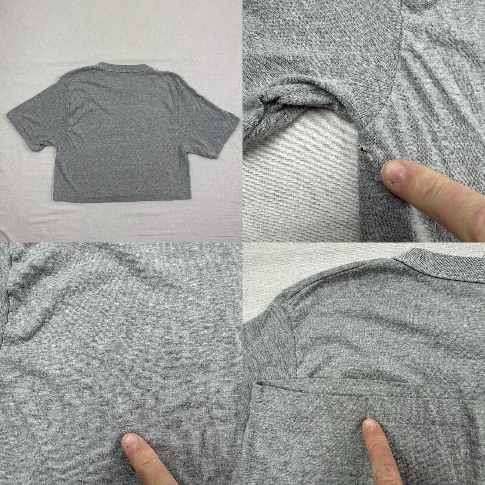 Vintage VINTAGE Property Of Clemson Cropped T Shirt Womens S Gray 80s USA Shirt Womens S Size S / US 4 / IT 40 - 8 Thumbnail