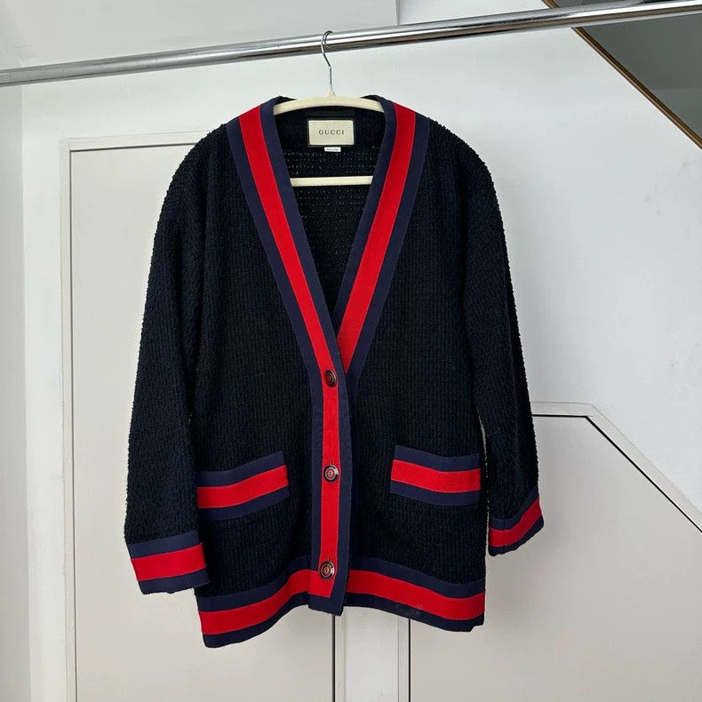 Gucci Gucci Size 36 Knitted cardigan red and blue striped jacket Size US XS / EU 42 / 0 - 1 Thumbnail