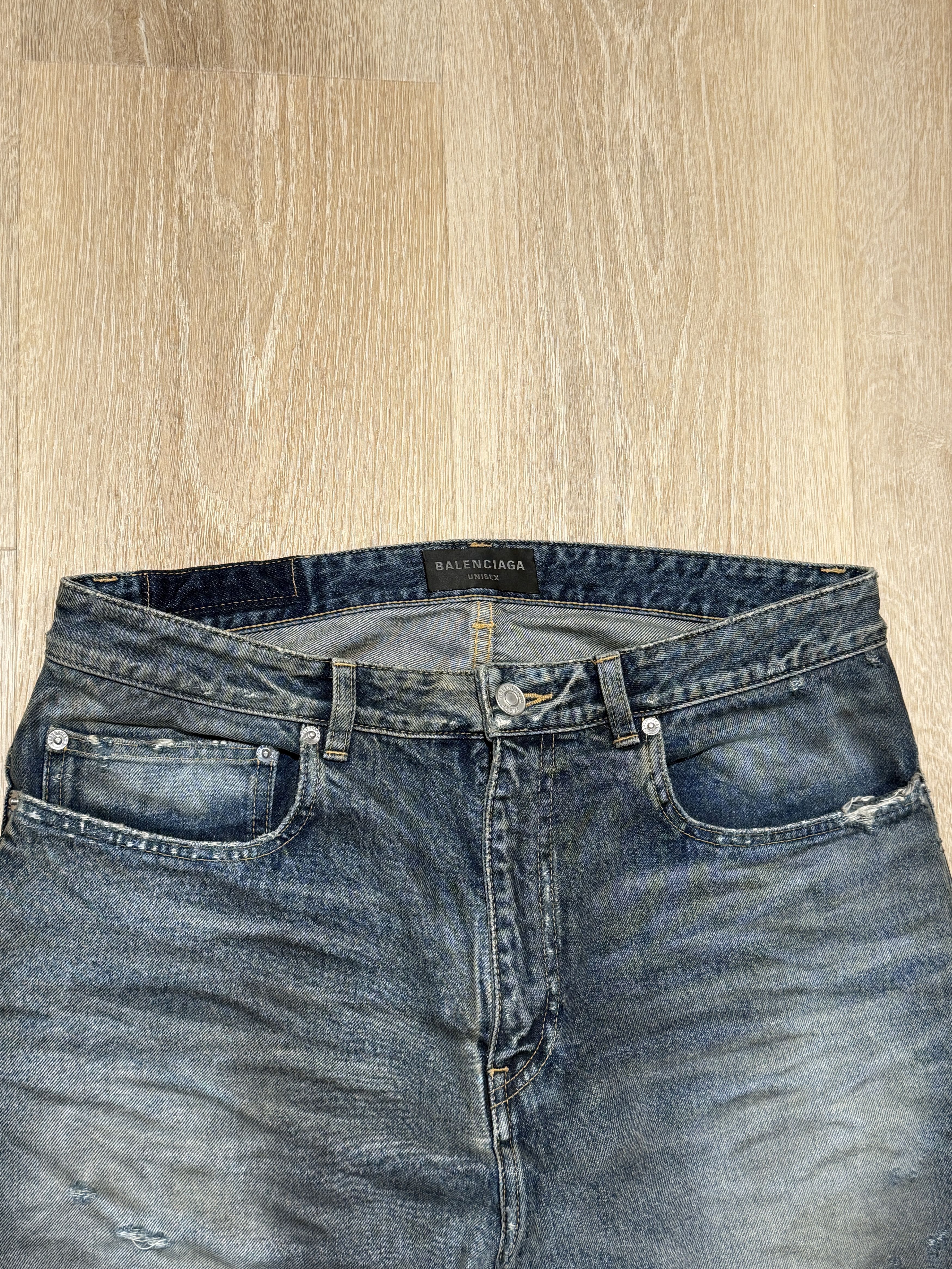 Balenciaga Balenciaga SS23 “Mud Show” Oil Spill Straight Cut Denim Size US 32 / EU 48 - 4 Thumbnail