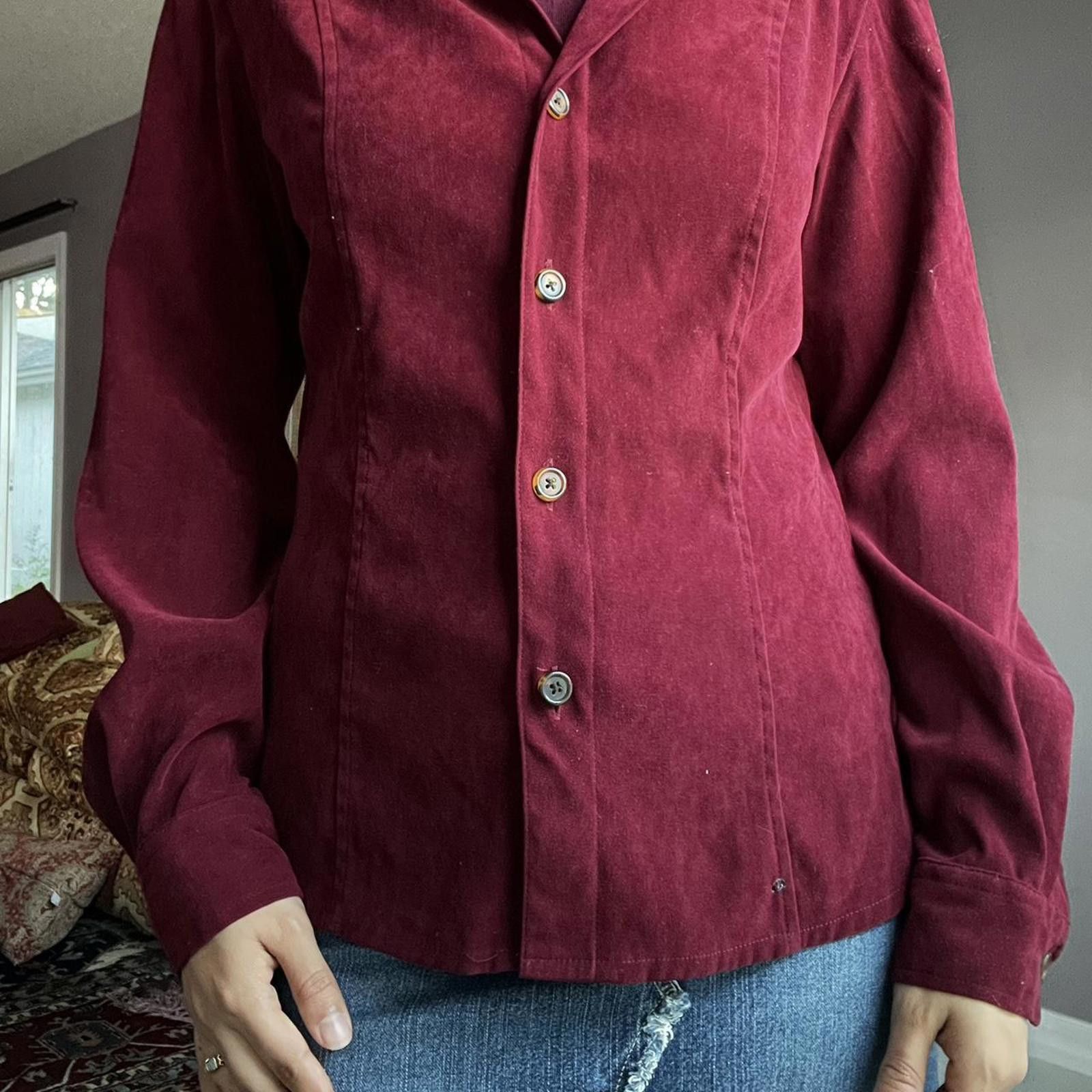 Other Deep red button blazer thin jacket perfect for layering Size S / US 4 / IT 40 - 5 Thumbnail