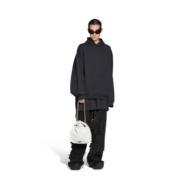 Balenciaga o1w1db10526 Size: OS / Crush Small Tote Bag in Optic White Size ONE SIZE - 3 Thumbnail