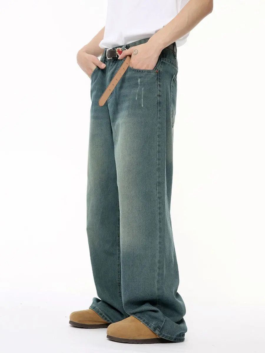Japanese Brand Retro loose straight leg high street jeans Size US 32 / EU 48 - 4 Thumbnail