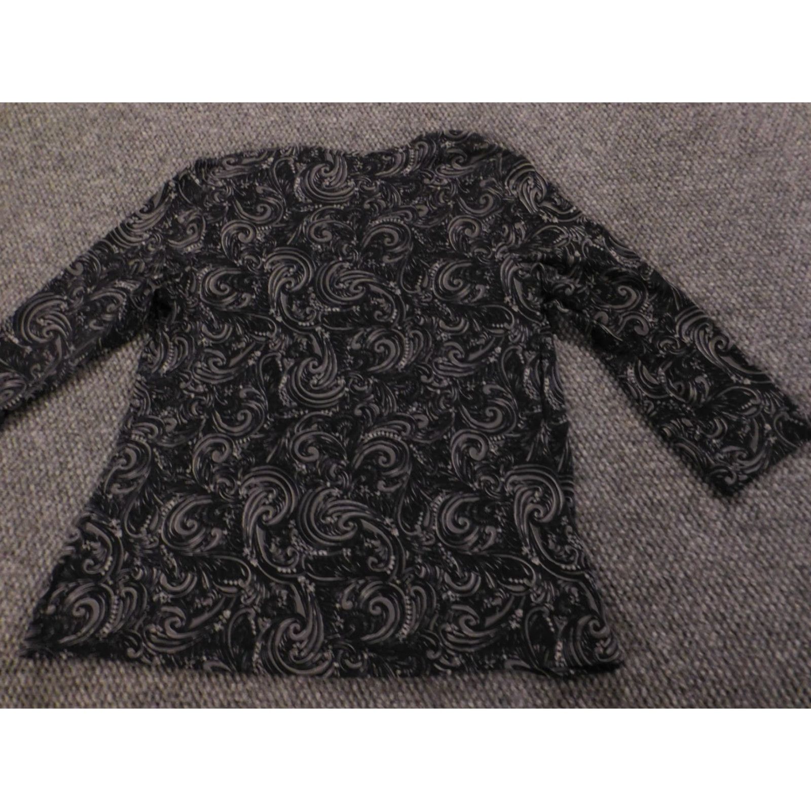 Croft & Barrow Croft & Barrow Blouse Shirt Womens Small Black Crew Neck Pullover Stretch Regular Polyester Spandex Rayon Casual Size S / US 4 / IT 40 - 7 Thumbnail