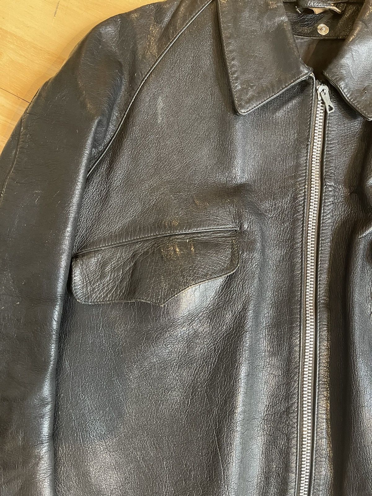 Other Rare Vintage 1970's Italien Military Leather Tank Jacket (L) Size US L / EU 52-54 / 3 - 3 Thumbnail