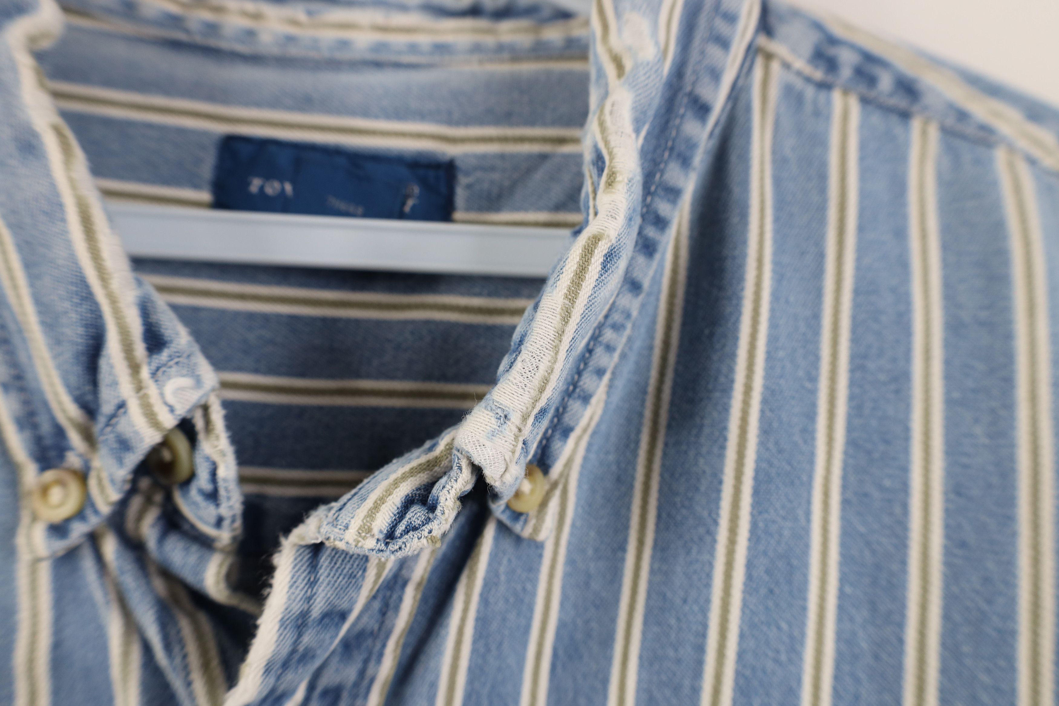 Vintage Vintage 90s Streetwear Denim Collared Button Down Shirt Size US XL / EU 56 / 4 - 4 Thumbnail