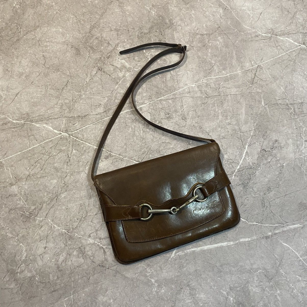 Gucci × Vintage RARE ! VINTAGE GUCCI LEATHER CROSSBODY BAGS 70s Size ONE SIZE - 1 Thumbnail