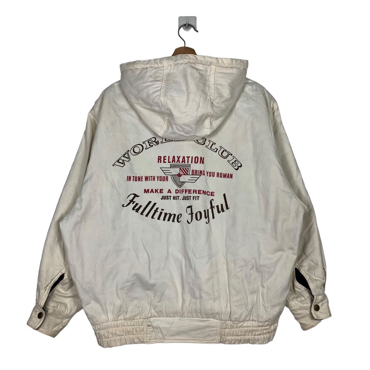 Japanese Brand World Club Big Logo Reversible Hoodie Jacket #0260-C12 Size US L / EU 52-54 / 3 - 8 Thumbnail