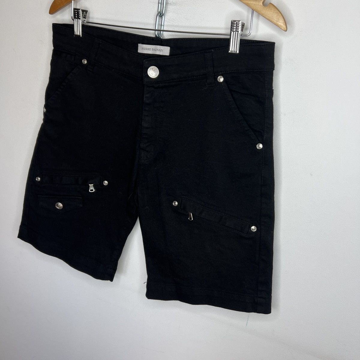 Balmain Pierre Balmain Denim Shorts Jeans Pants Black Drip Drill Size US 32 / EU 48 - 2 Thumbnail