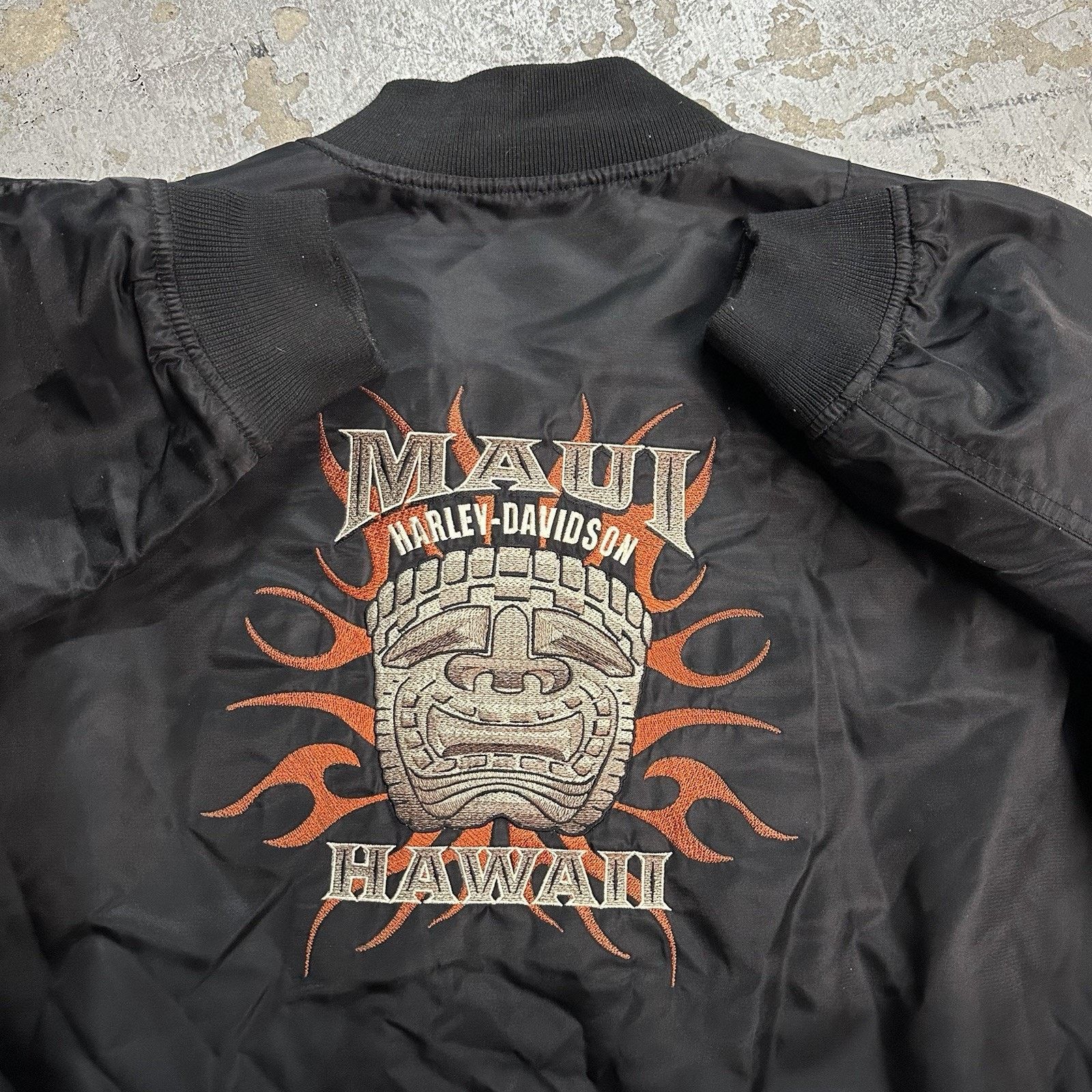 Harley Davidson Harley Davidson Maui Hawaii Black Flyer Bomber Jacket Sz L Size US L / EU 52-54 / 3 - 5 Thumbnail