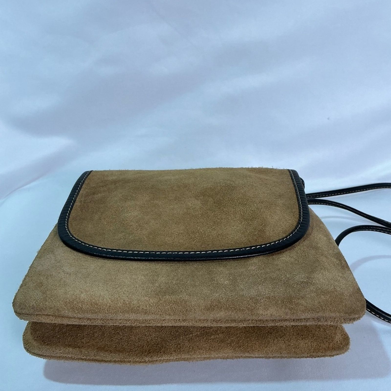 Vintage Loewe Tan Suede Shoulder Crossbody Bag Purse Anagram