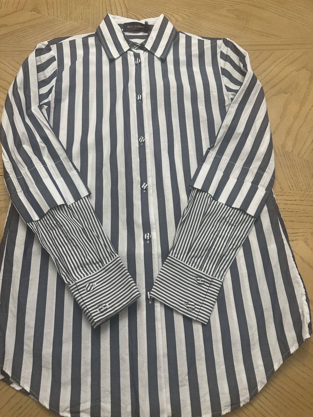 Piazza Sempione PIAZZA SEMPIONE Striped Shirt Blue and white Size M / US 6-8 / IT 42-44 - 8 Thumbnail