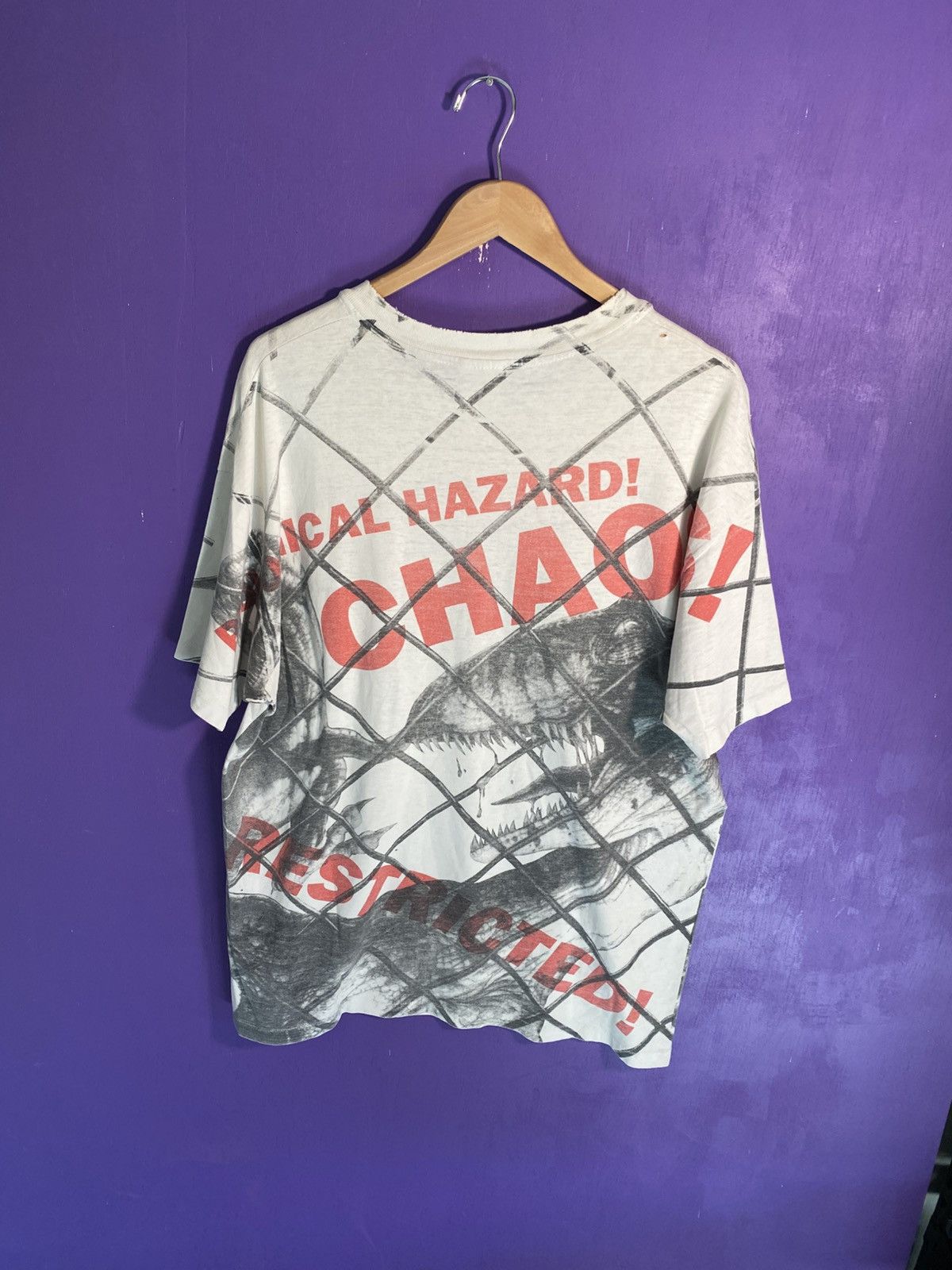 Other Vintage 1990 Jurassic park electric fence AOP t-shirt Size US XL / EU 56 / 4 - 2 Thumbnail