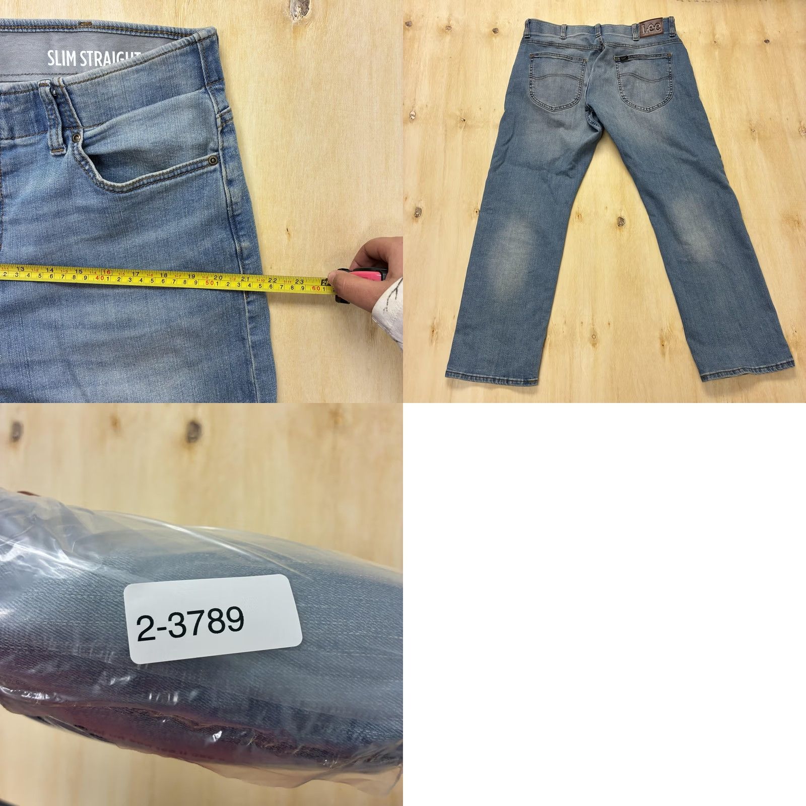 Lee Lee Slim Straight Jeans Mens 34x29 Light Wash Blue Denim Stretch Casual Pants Size US 34 / EU 50 - 8 Thumbnail