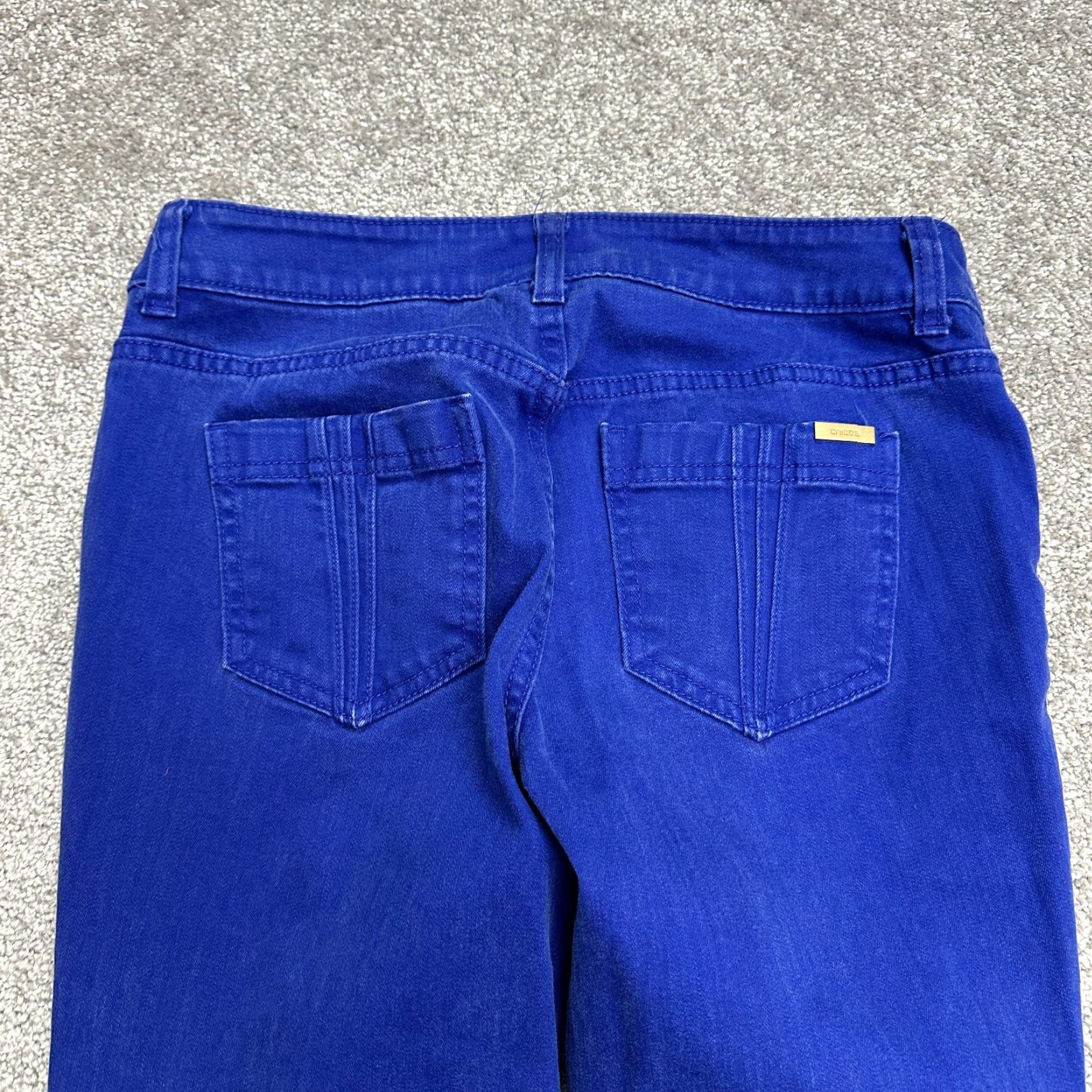 Vintage CHICO'S So Slimming Denim Jeans WOMEN 00 Regular Blue 30x28 Straight Mid Rise Slimming Stretch 5-Pocket Mens Women Girls? Size 24" / US 00 / IT 34 - 4 Thumbnail