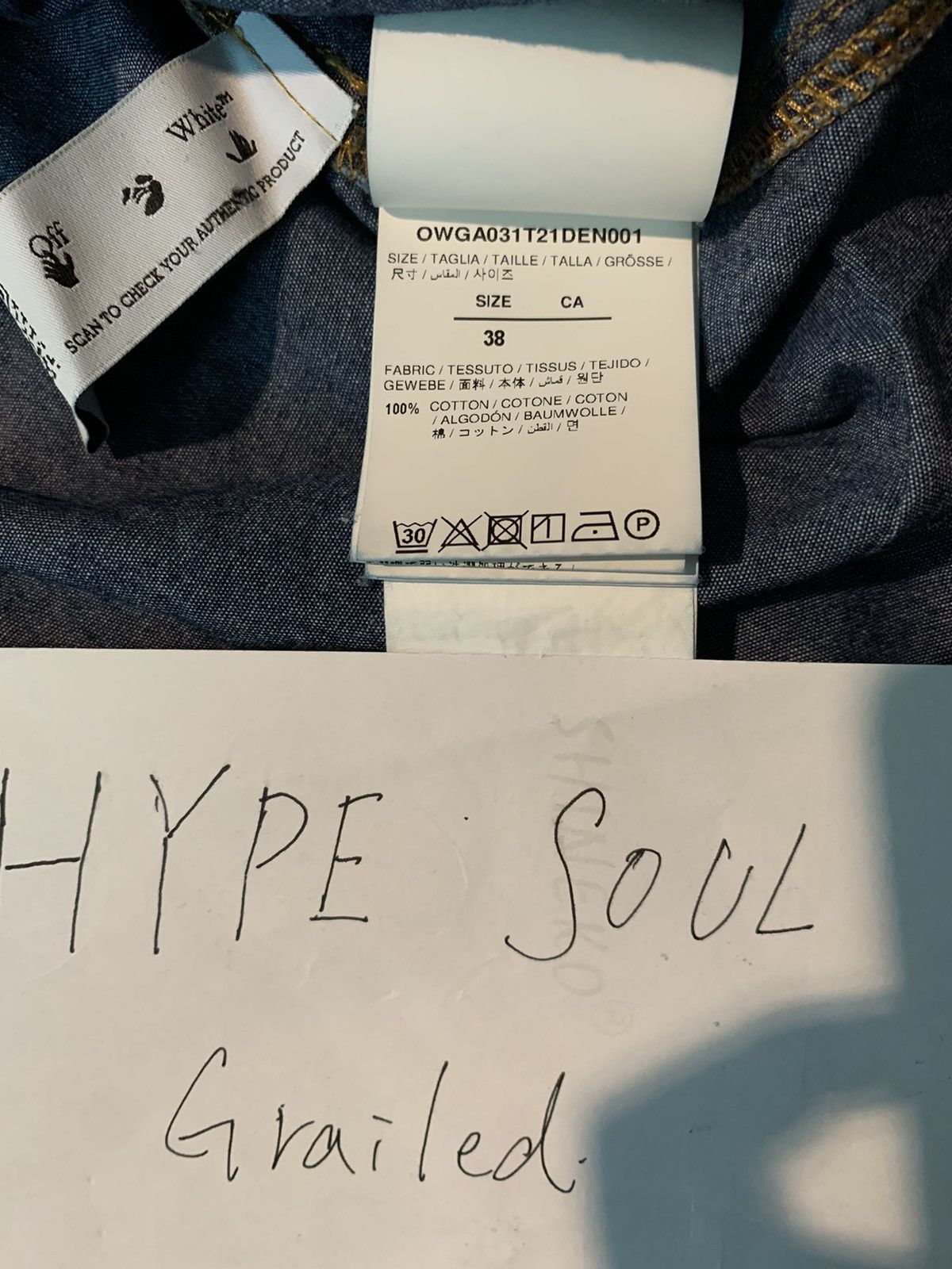 Off-White OFF-WHITE ""STAFF GARMENT"" SHIRT Size US XXS / EU 40 - 12 Thumbnail