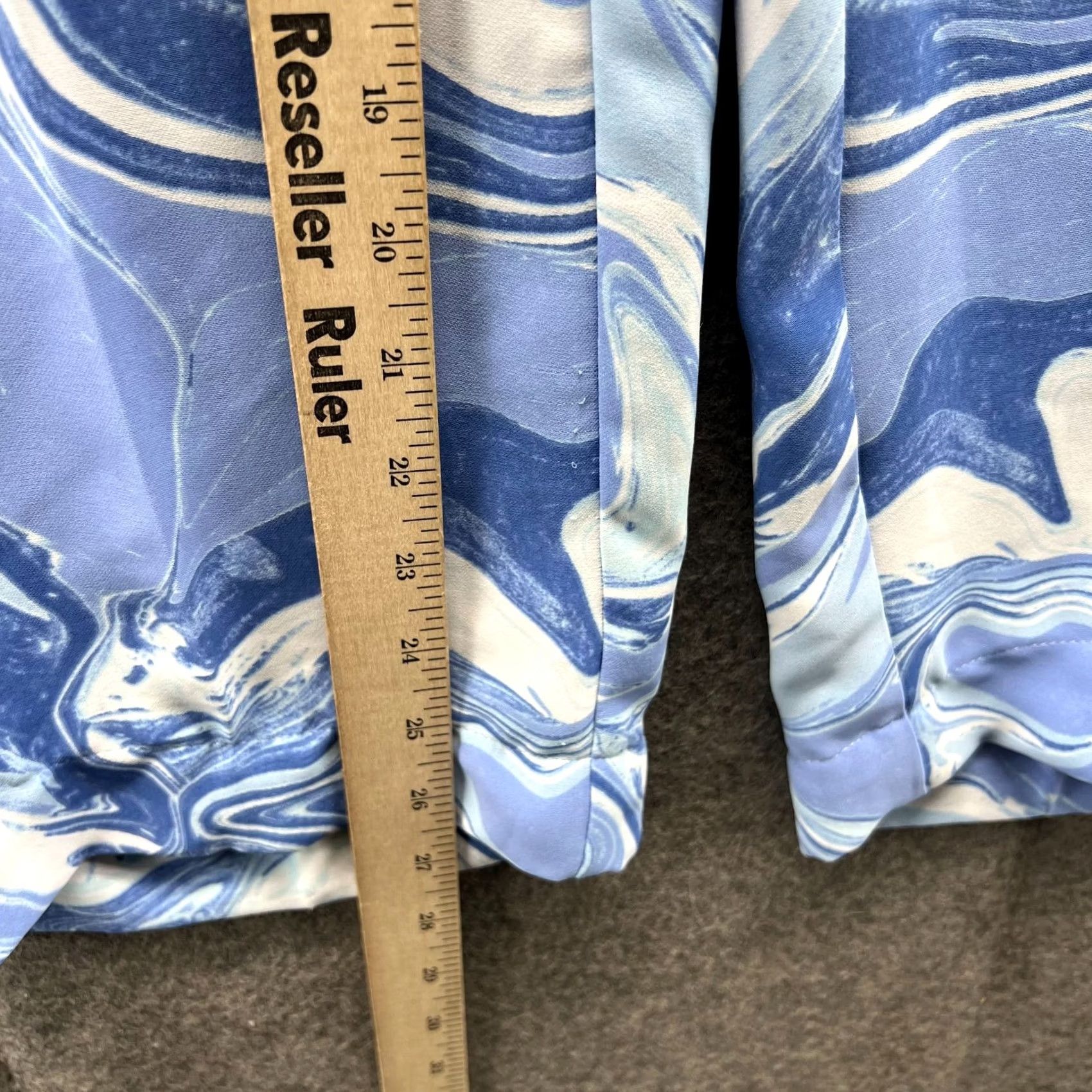 Vintage Chico'S Pants Womens 1R Blue White Stretch Fleece Elastic Waist Geometric Size 25" / US 0 / IT 36 - 4 Thumbnail