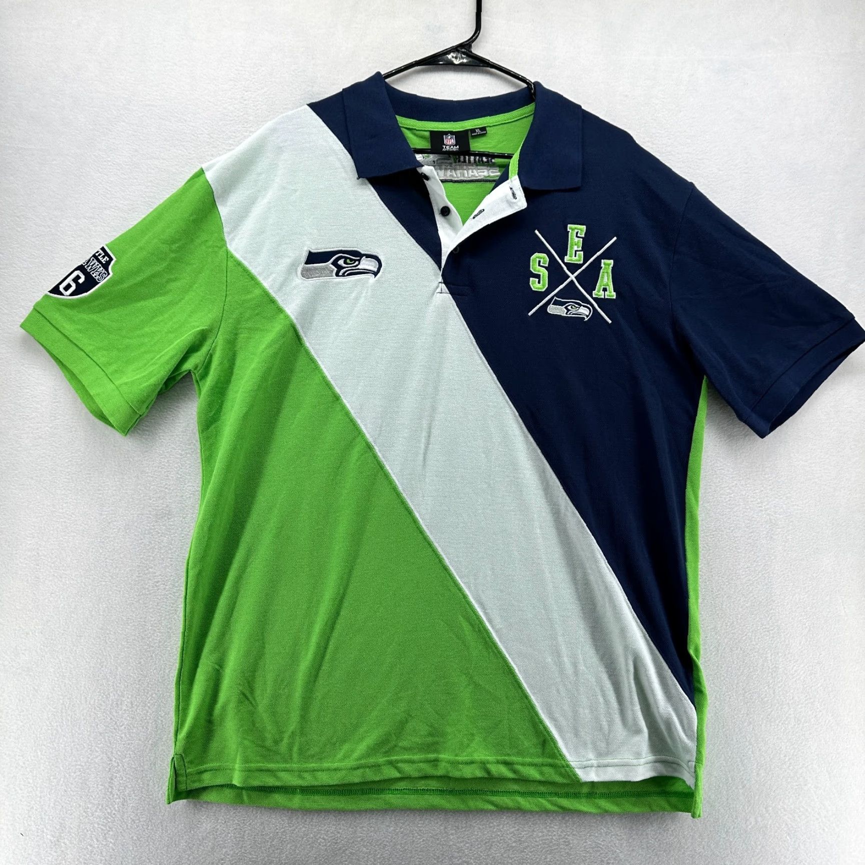 NFL NFL Seattle Seahawks Polo Shirts Multicolor Men's XL Colorblock Polo Shirt Sunday Football Casual Shirts Size US XL / EU 56 / 4 - 2 Thumbnail