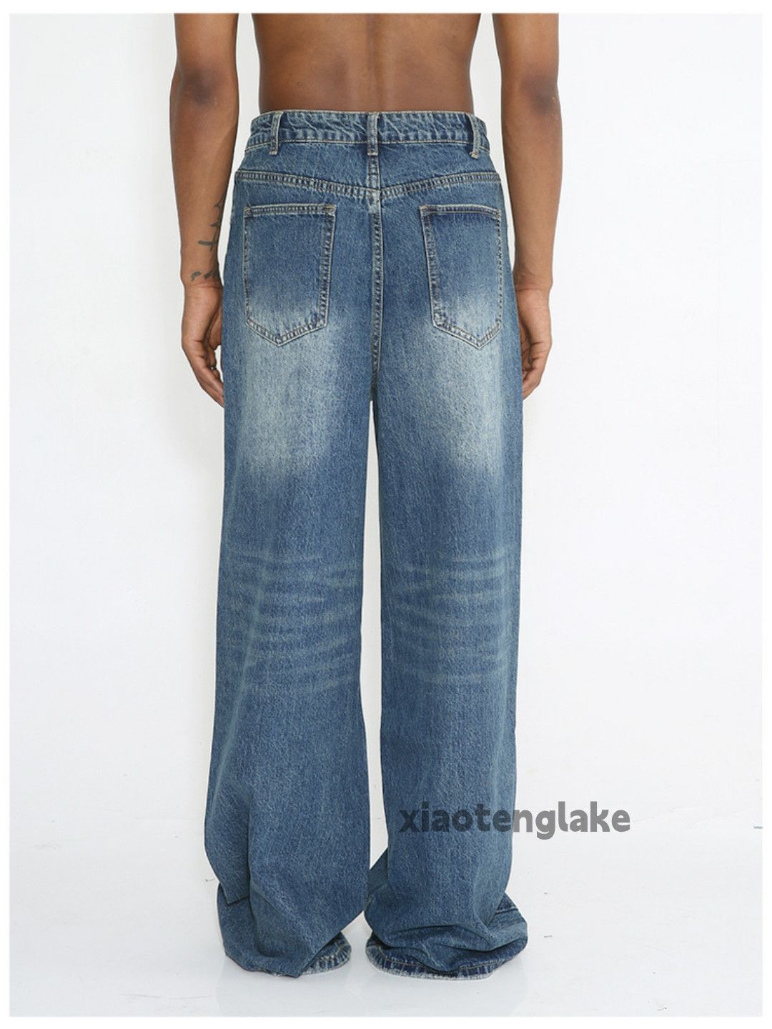 Jean × Vintage washed faded cleanfit skate hiphop loose baggy jeans Size US 30 / EU 46 - 4 Thumbnail