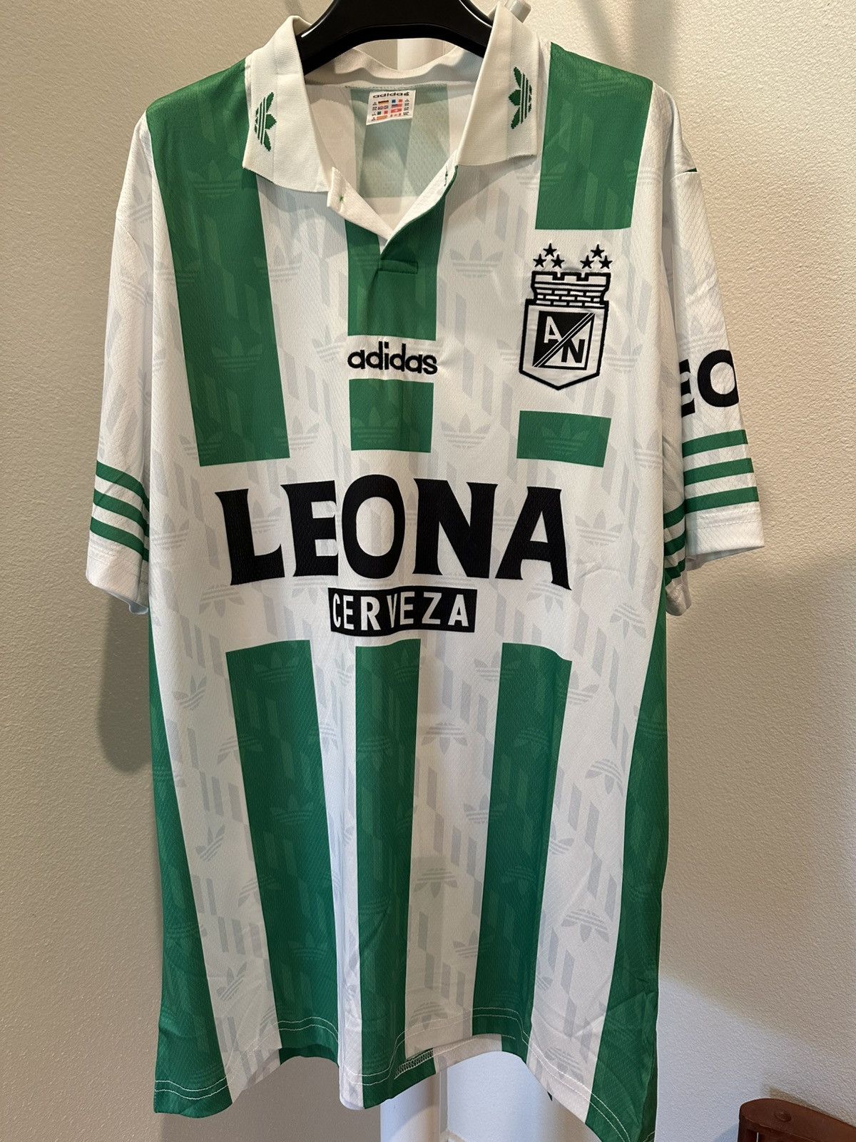 Adidas 1996-97 Atlético Nacional Juan Pablo Ángel Soccer Jersey Size US XL / EU 56 / 4 - 2 Thumbnail