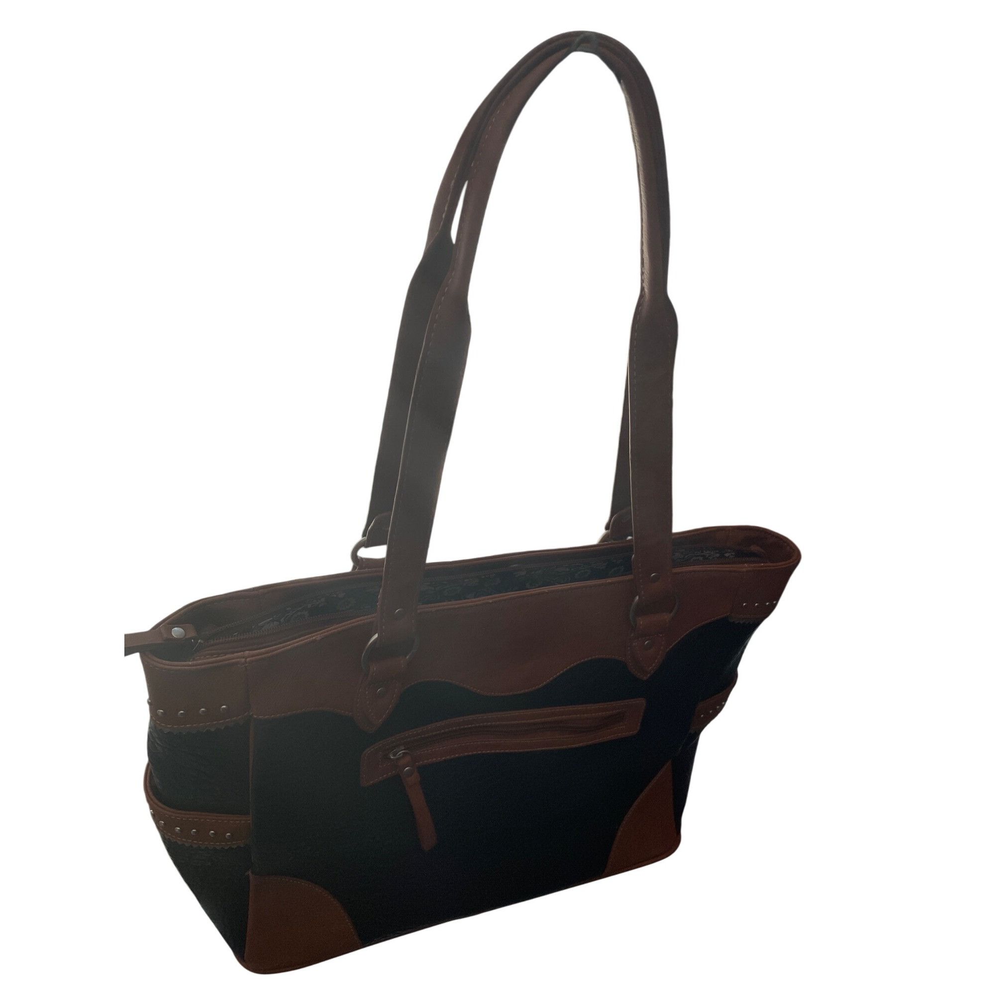 Other Bandana By American West Large Brown Leather Tote Bag SKU 89 Size ONE SIZE - 10 Thumbnail