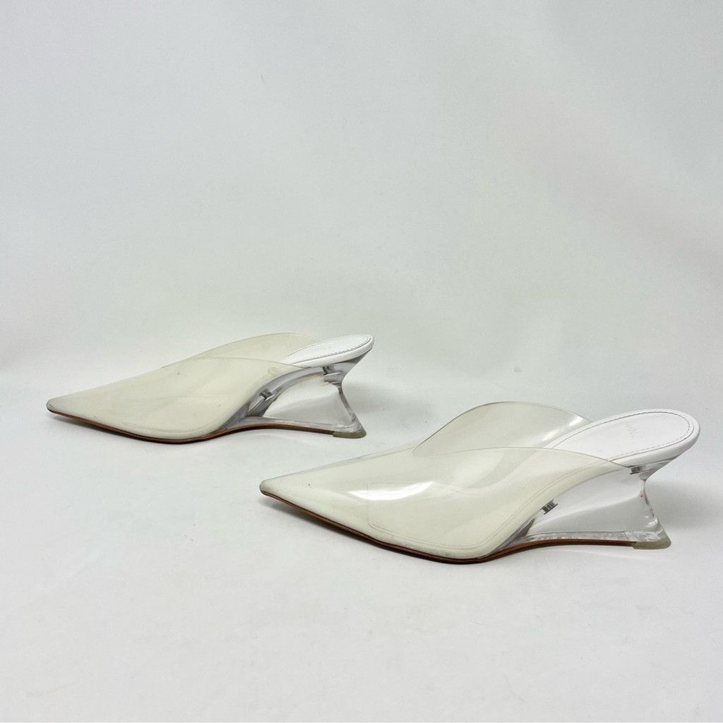 Mango Mango Transparent Vinyl Pointy Toe Sculptural Wedge Shoes 39 Size US 8 / IT 38 - 6 Thumbnail