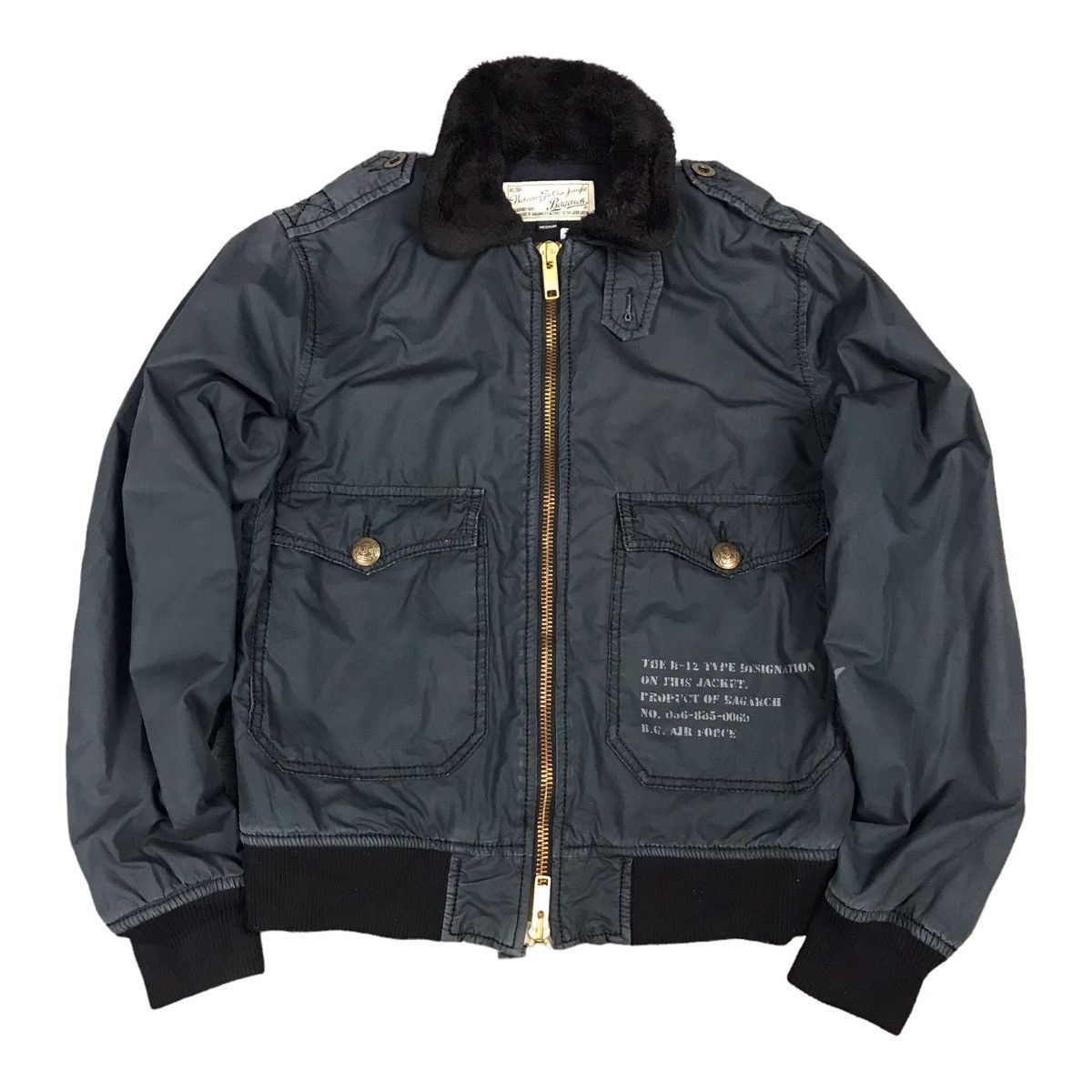 Japanese Brand BAGARCH JAPAN STYLE NAVY BOMBER JACKET Size US M / EU 48-50 / 2 - 1 Thumbnail