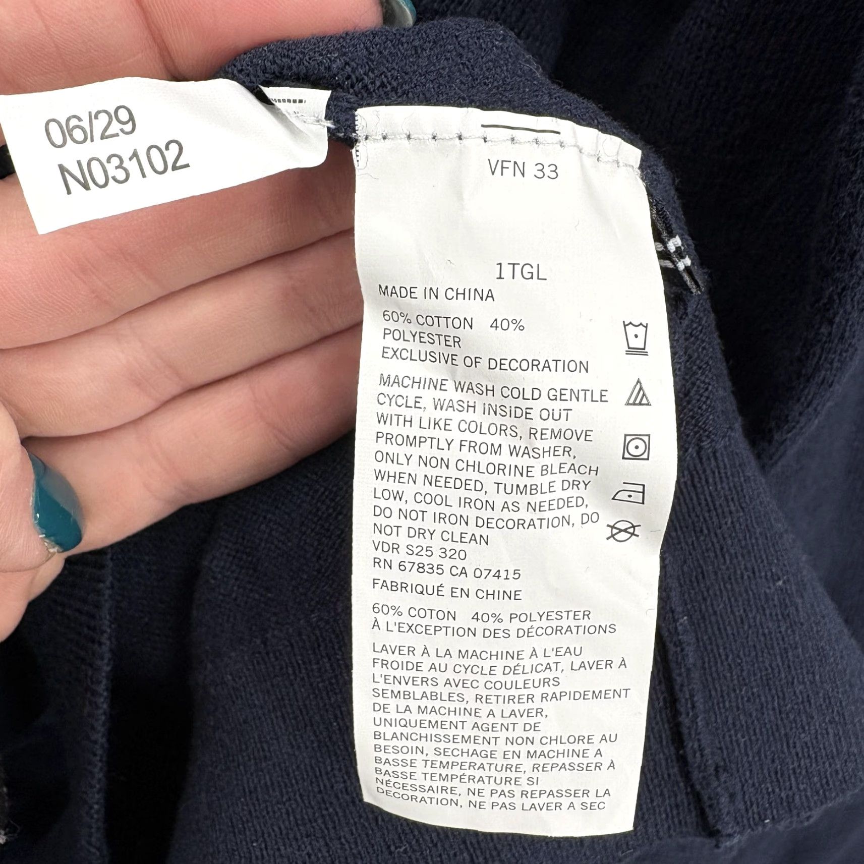 Nautica Nautica Navtech Sweater Mens XLT Navy Blue Cotton Blend 1/4 Zip Mock Neck NWT Size US XL / EU 56 / 4 - 6 Thumbnail