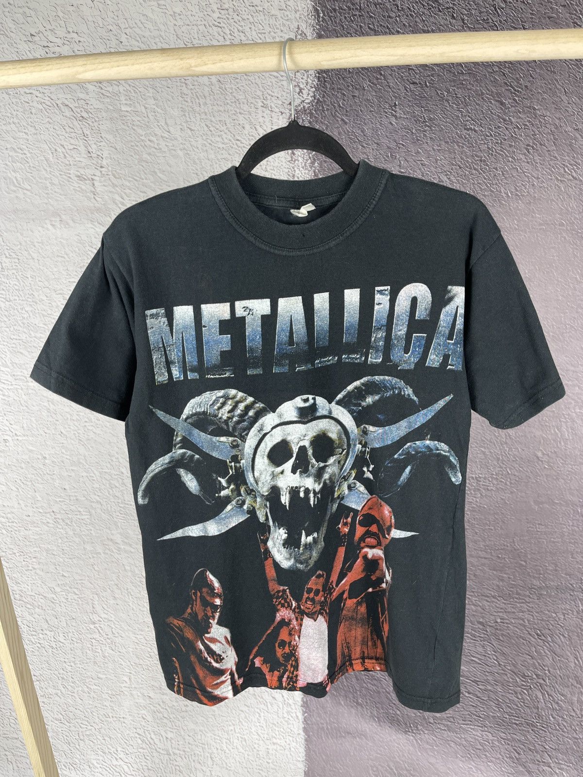 image of Band Tees x Metallica Vintage 90's Y2K Print Double Side Band Tee in Black, Men's (Size Small)