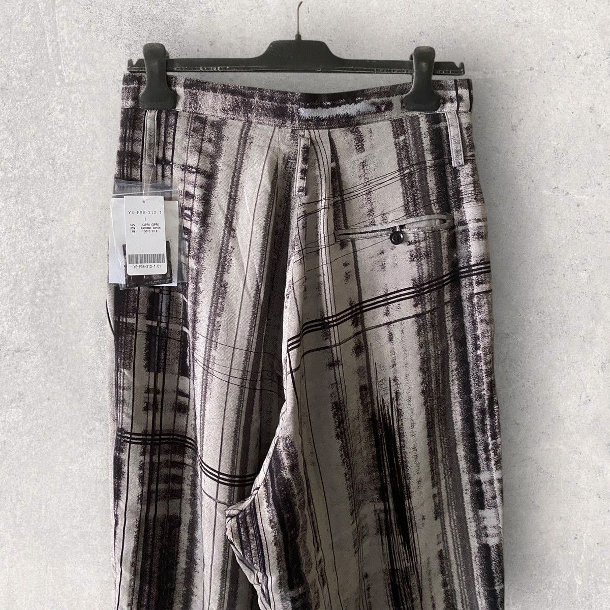 Yohji Yamamoto NWT S/S24 Y’s Rayon/Silk Hand Draw Print High Waist Pants Size US 30 / EU 46 - 7 Thumbnail
