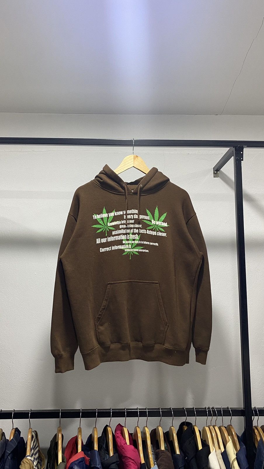 Vintage Weed Cannabis Marijuana Hoodie 90s Wording Poem