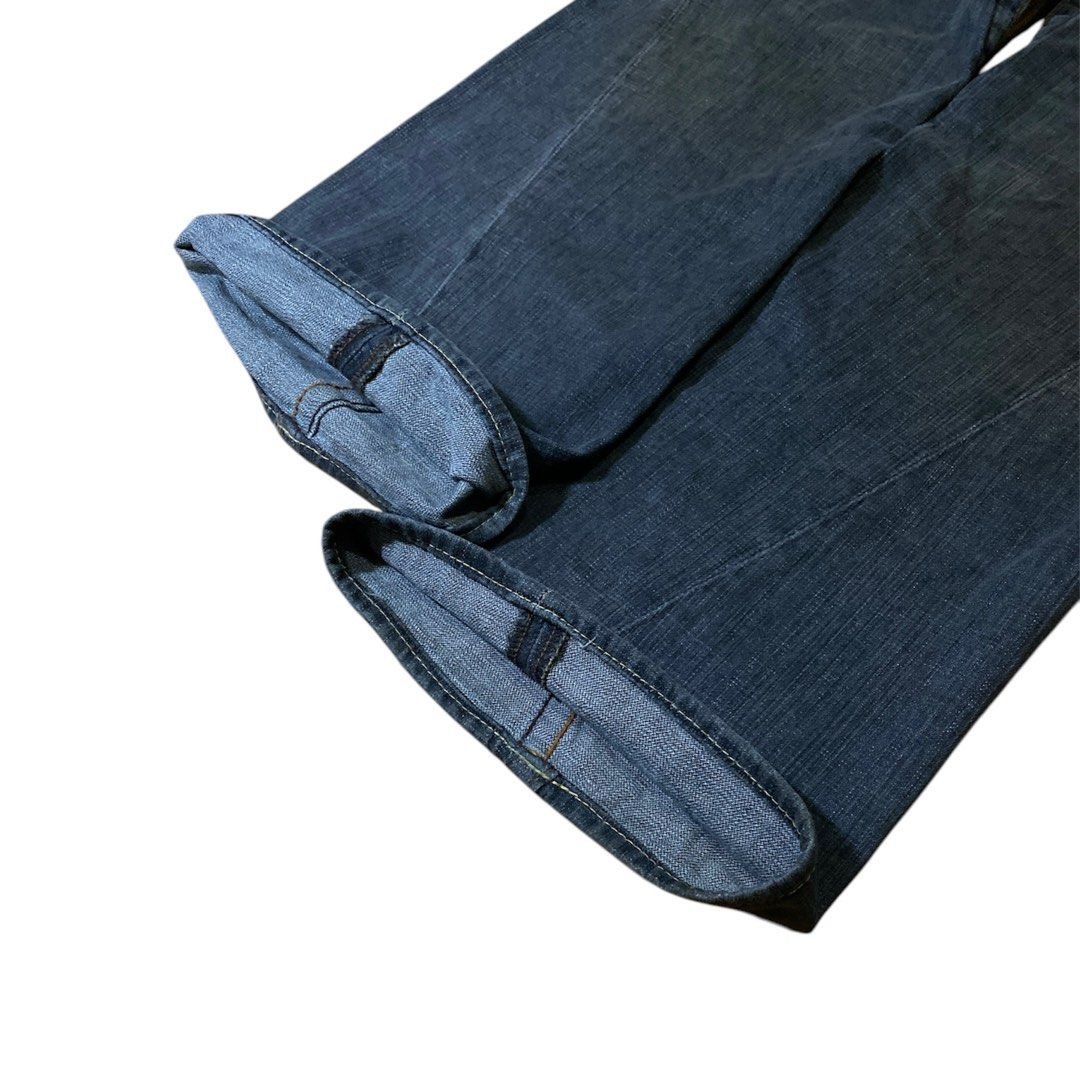 If Six Was Nine Vintage True Religion Joey Distressed Denim Flared Jeans Size US 35 - 3 Thumbnail