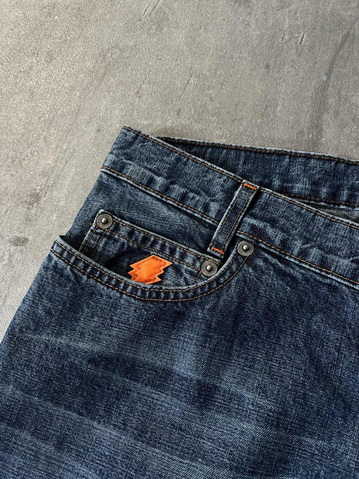 Walter Van Beirendonck Vintage Walter Van Beirendonck scratch flared navy jeans Size US 33 - 4 Thumbnail