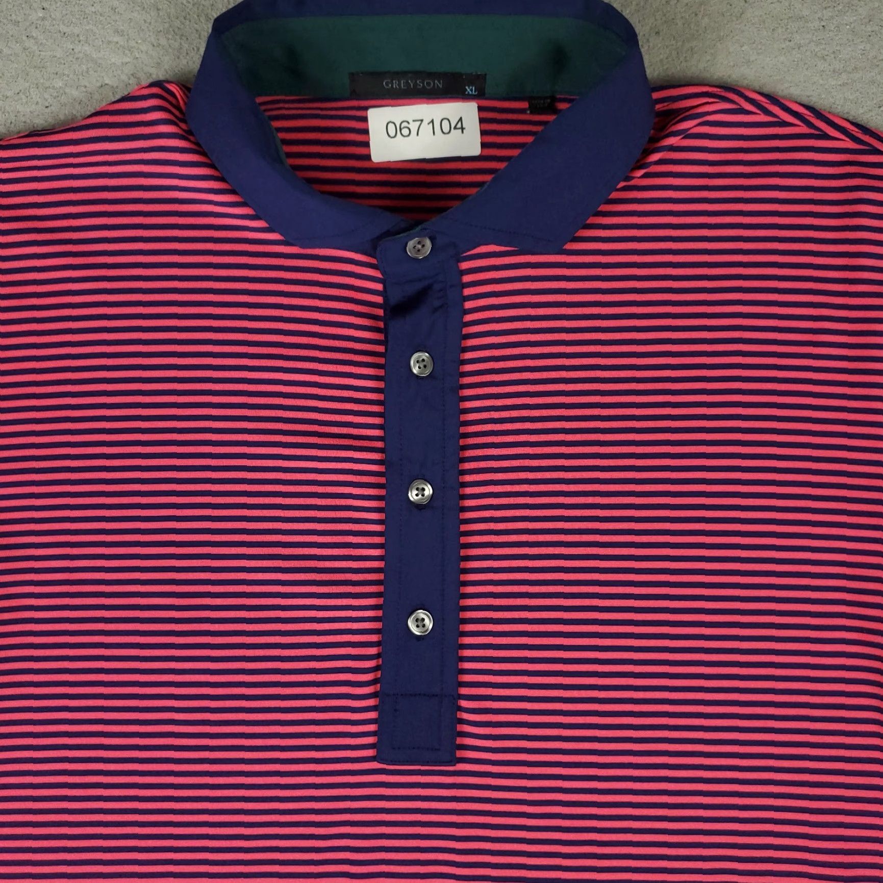 Vintage Greyson Polo Shirt Mens XL Striped Pink Blue Short Sleeve Polo Shirt XL Mens Greyson Polo Shirt Size US XL / EU 56 / 4 - 2 Thumbnail