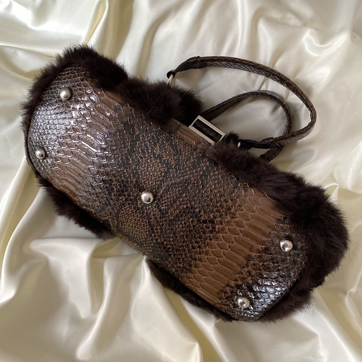 Vintage Vintage faux fur brown shoulder bag Size ONE SIZE - 5 Thumbnail