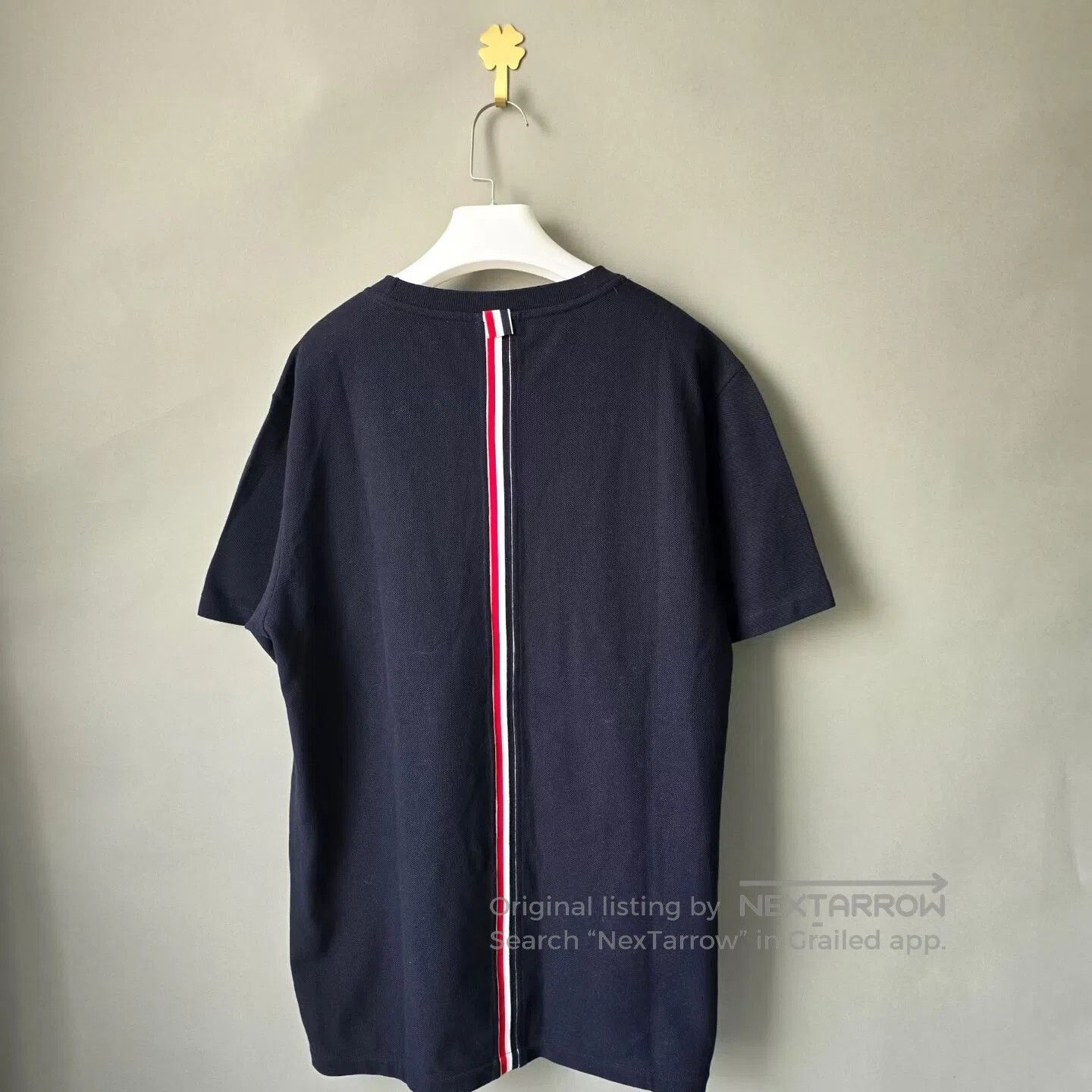 Thom Browne Thom Browne Navy Blue Short Sleeve Tee with Color-Block St Size US XL / EU 56 / 4 - 2 Thumbnail