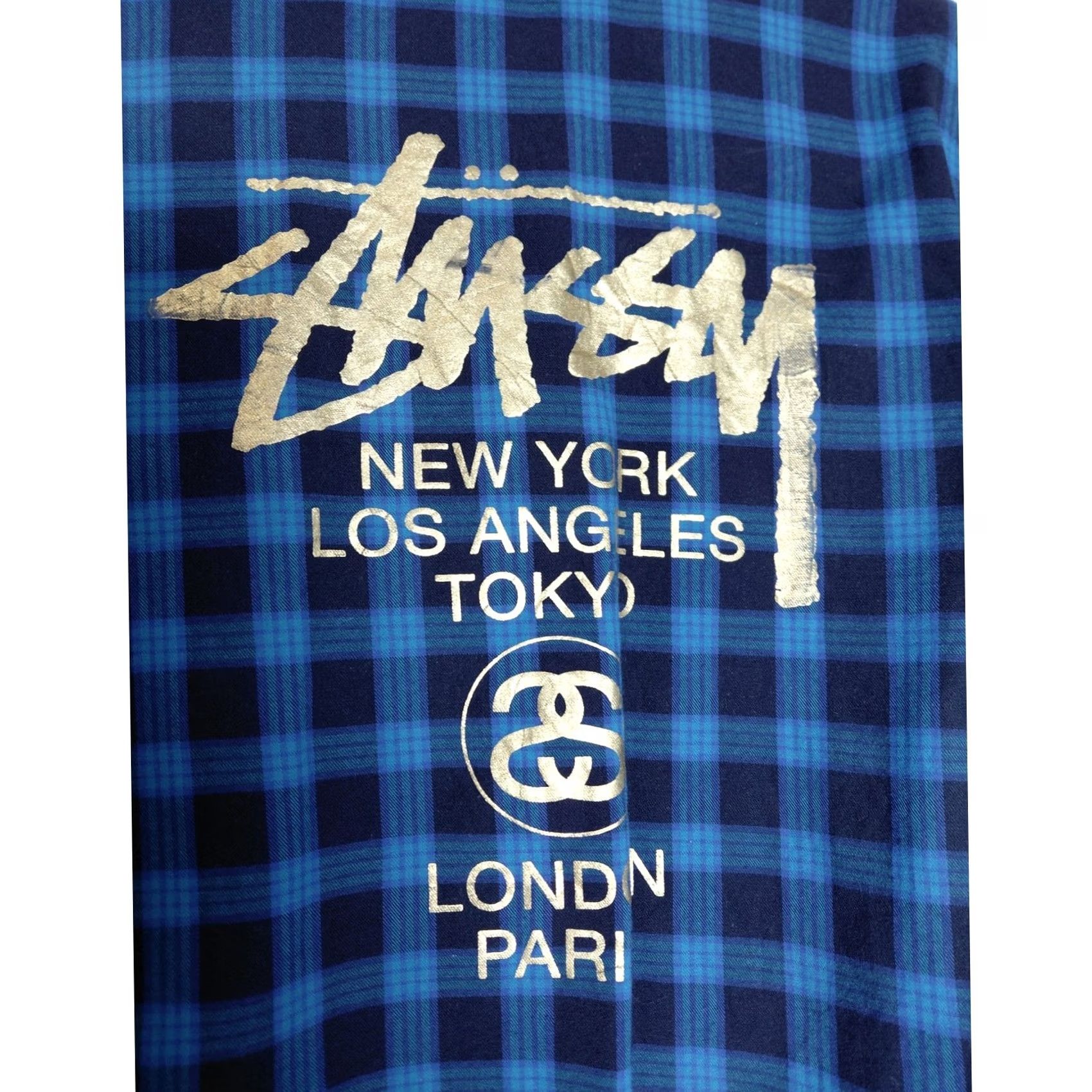 Vintage STUSSY Blue Plaid Button-Up Shirt Men Long Sleeve LARGE Size US L / EU 52-54 / 3 - 4 Thumbnail