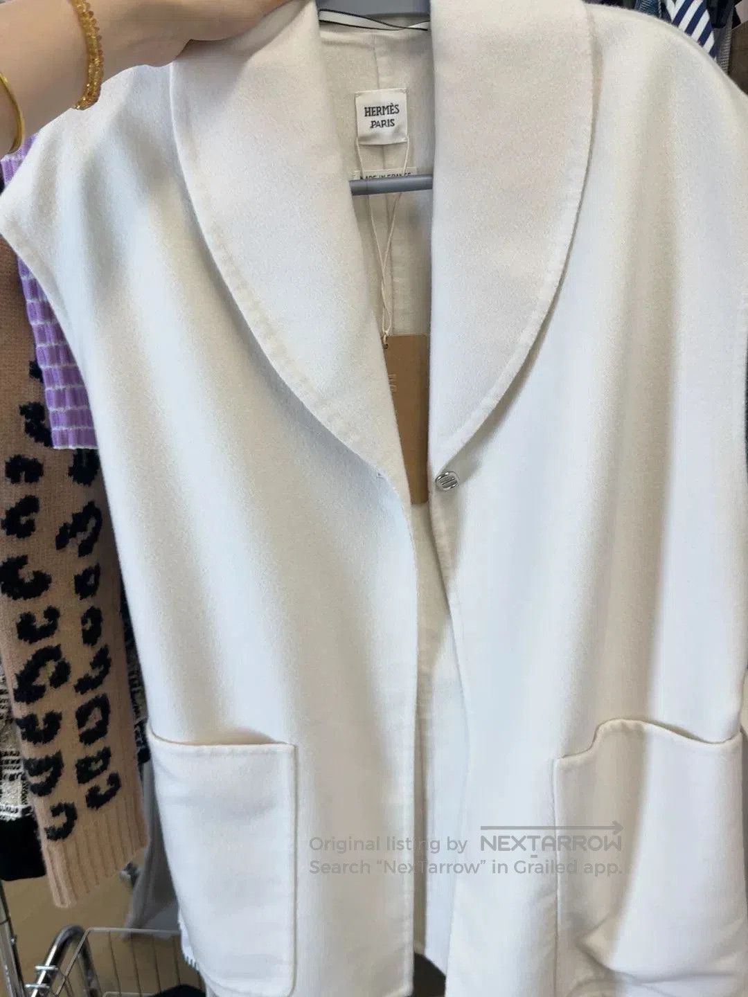 Hermes Cashmere Sleeveless Vest.