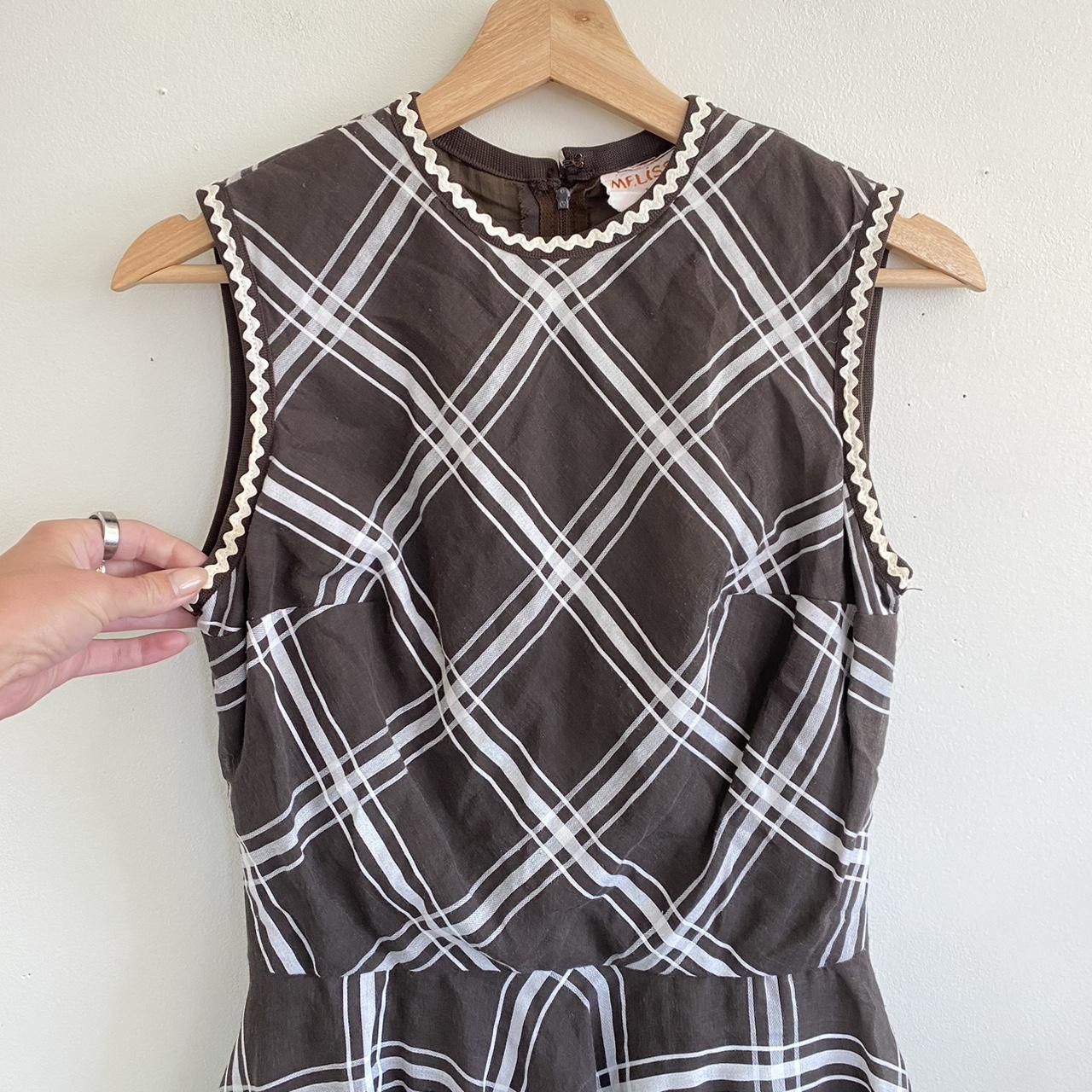 Vintage MELISSA LANE BROWN MINI DRESS 70S VINTAGE SIZE 2-3 Size XS / US 0-2 / IT 36-38 - 3 Thumbnail