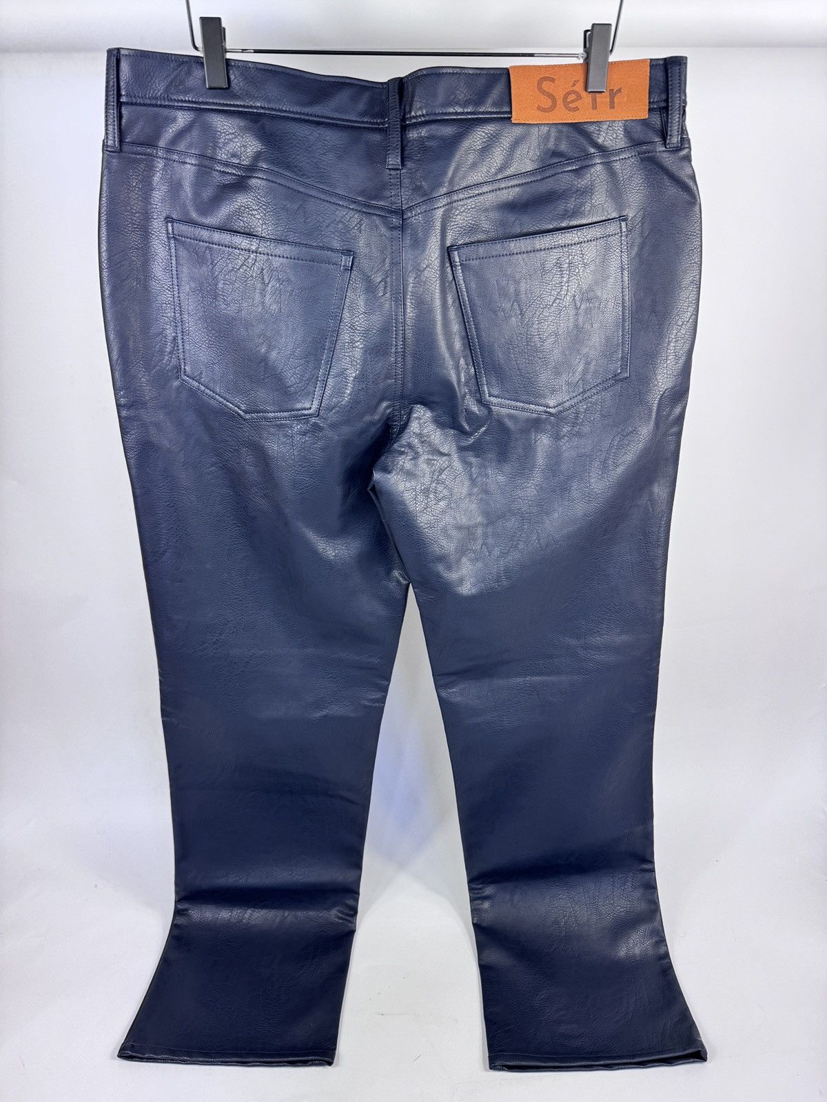 Sefr SAKO STRAIGHT LEG FAUX LEATHER TROUSERS Size US 34 / EU 50 - 2 Thumbnail