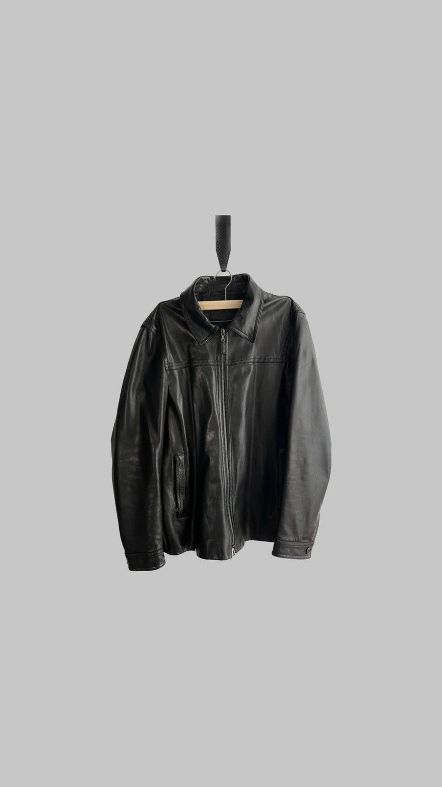 image of Prada Leather Jacket (Black), Men's (Size Medium)