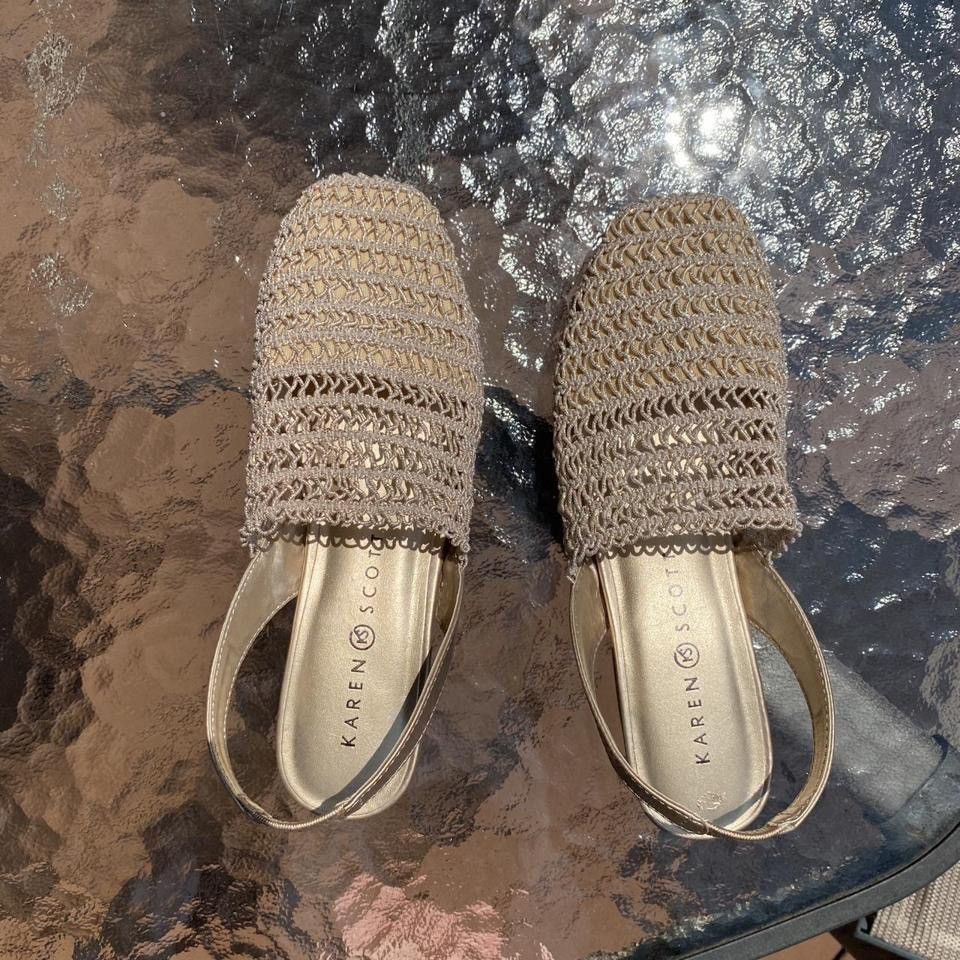 Other New Karen Scott Gold Crochet patterned sandals size 6 Size US 6 / IT 36 - 6 Thumbnail