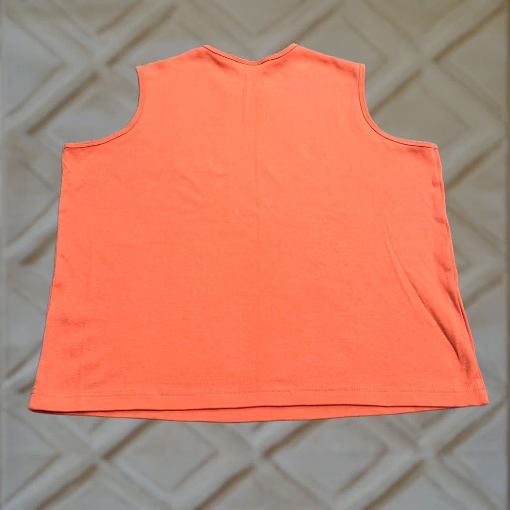 Blair Blair Tank Women XL Orange Crew Neck Sleeveless Cotton Blend Basic Top Vest Shirt Sleeveless Classic Size XL / US 12-14 / IT 48-50 - 1 Thumbnail