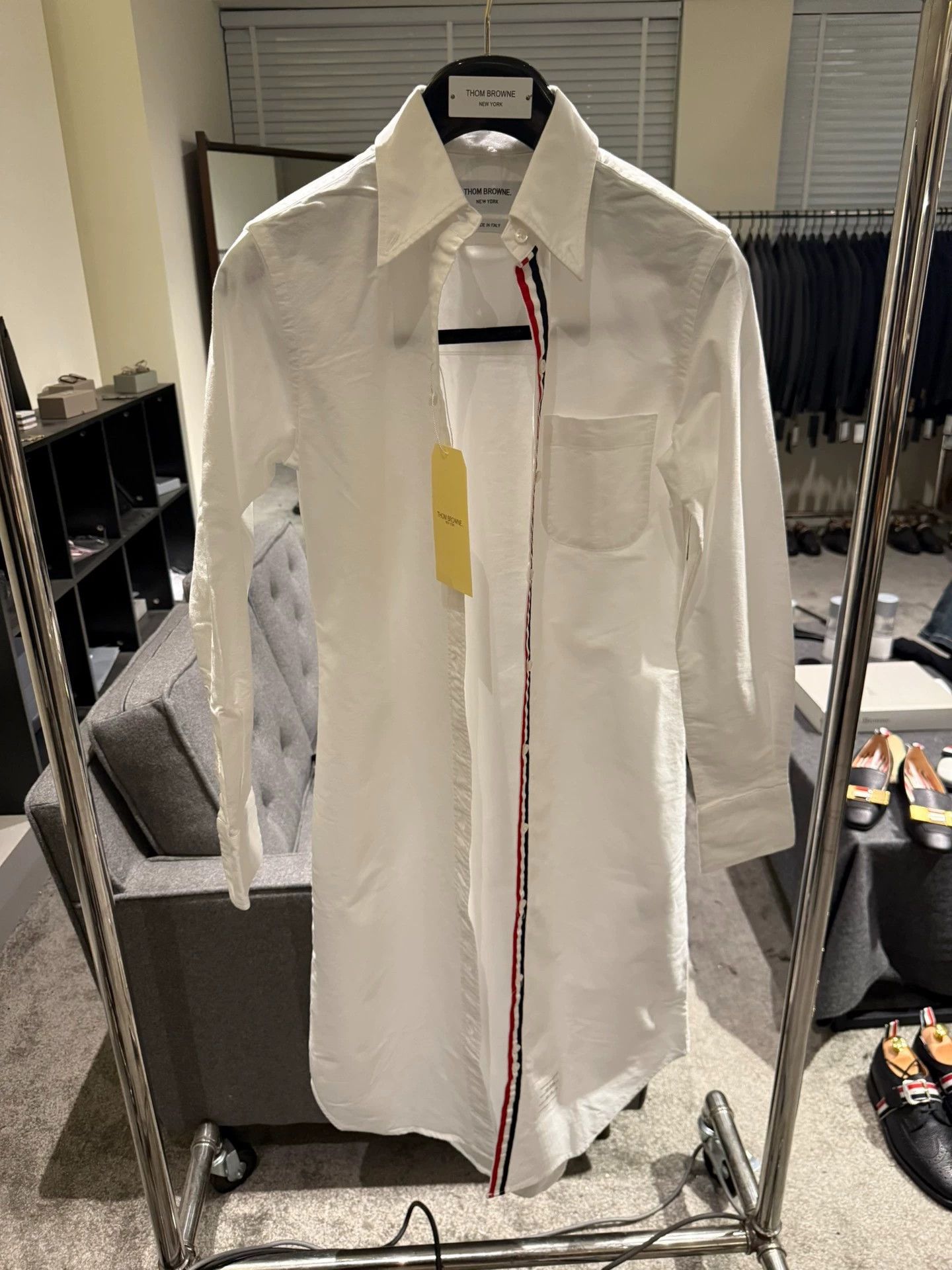 Thom Browne Thom Browne Classic White Shirt Dress Tri-Color Placket Size XS / US 0-2 / IT 36-38 - 1 Thumbnail