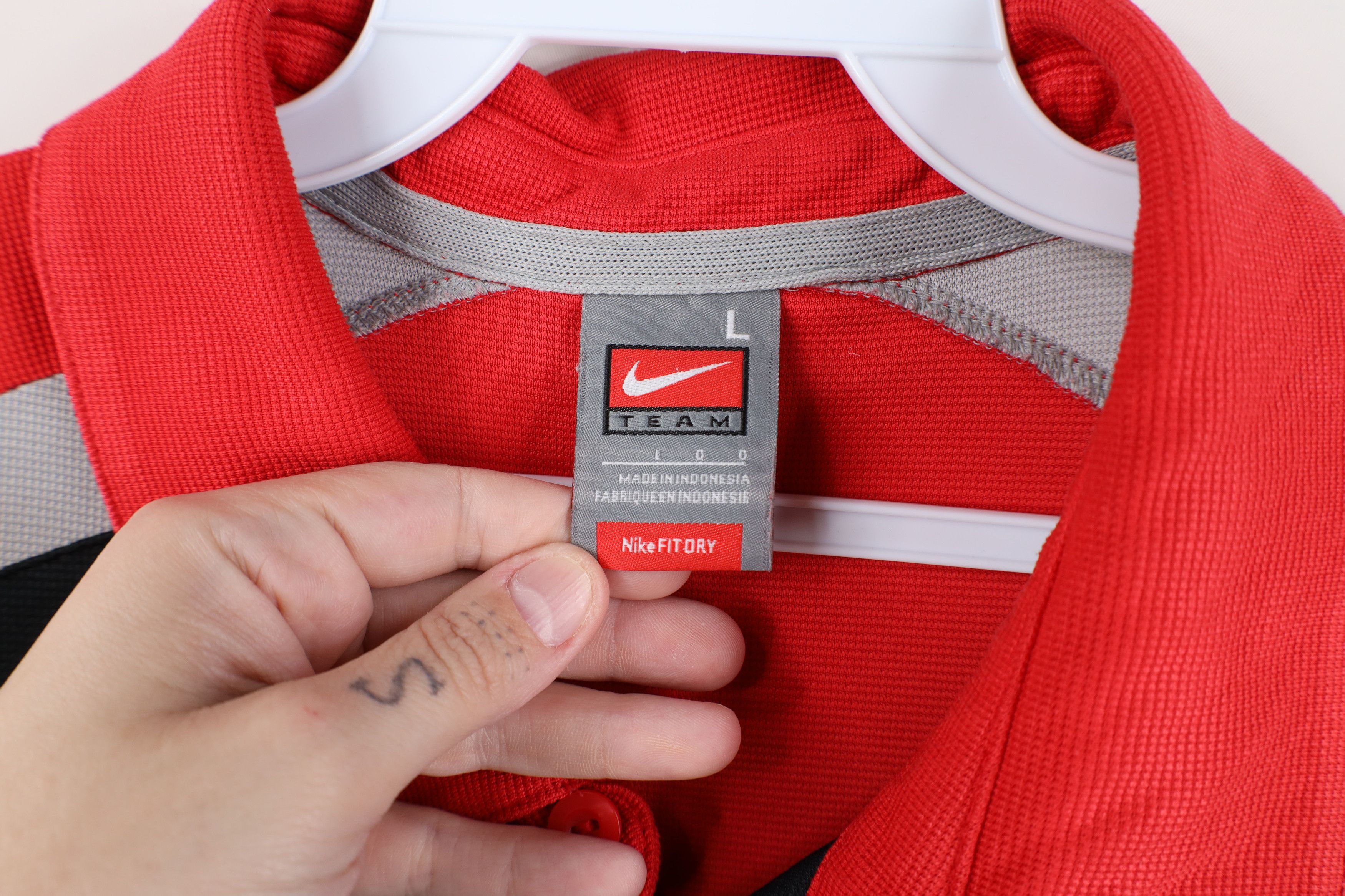 Nike × Vintage Vintage Nike Mini Swoosh Ohio State University Football Polo Size US L / EU 52-54 / 3 - 10 Thumbnail