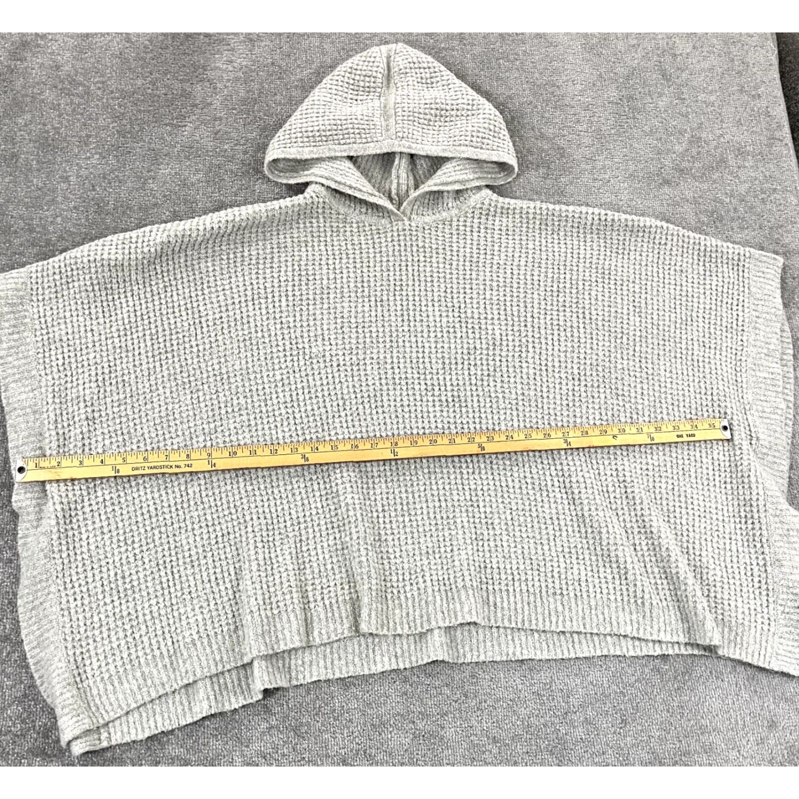 Carbon CARBON 2 COBALT Sweater Womens L/XL Gray Cape Poncho Wool Blend Knit Pullover Size XL / US 12-14 / IT 48-50 - 5 Thumbnail