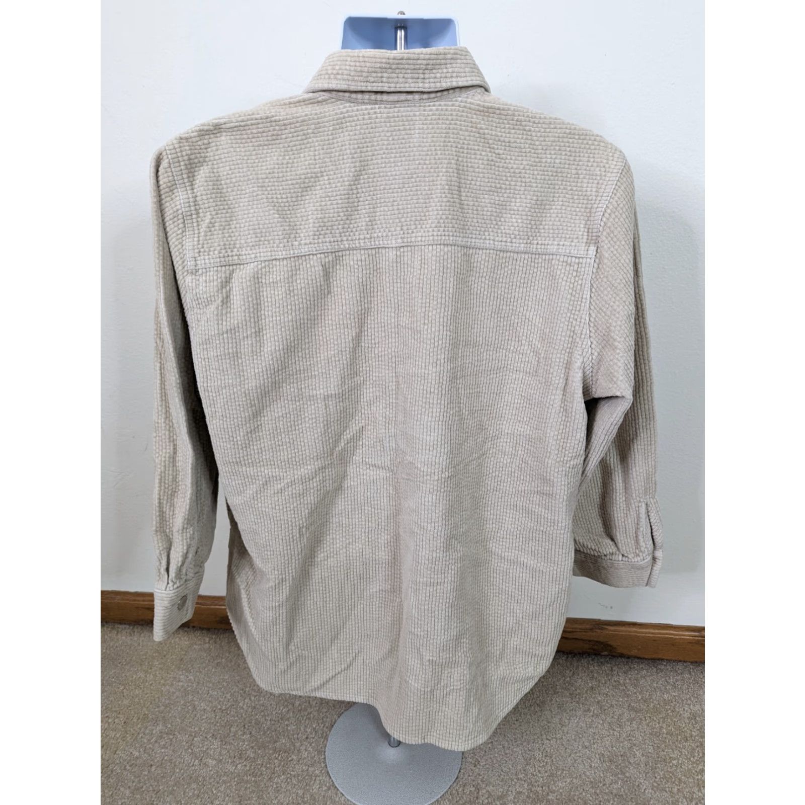 Vintage VINTAGE 90s Relaxed Fit Snap Corduroy Shirt Jacket Coat Beige Mens Large Shirt Size US L / EU 52-54 / 3 - 2 Thumbnail